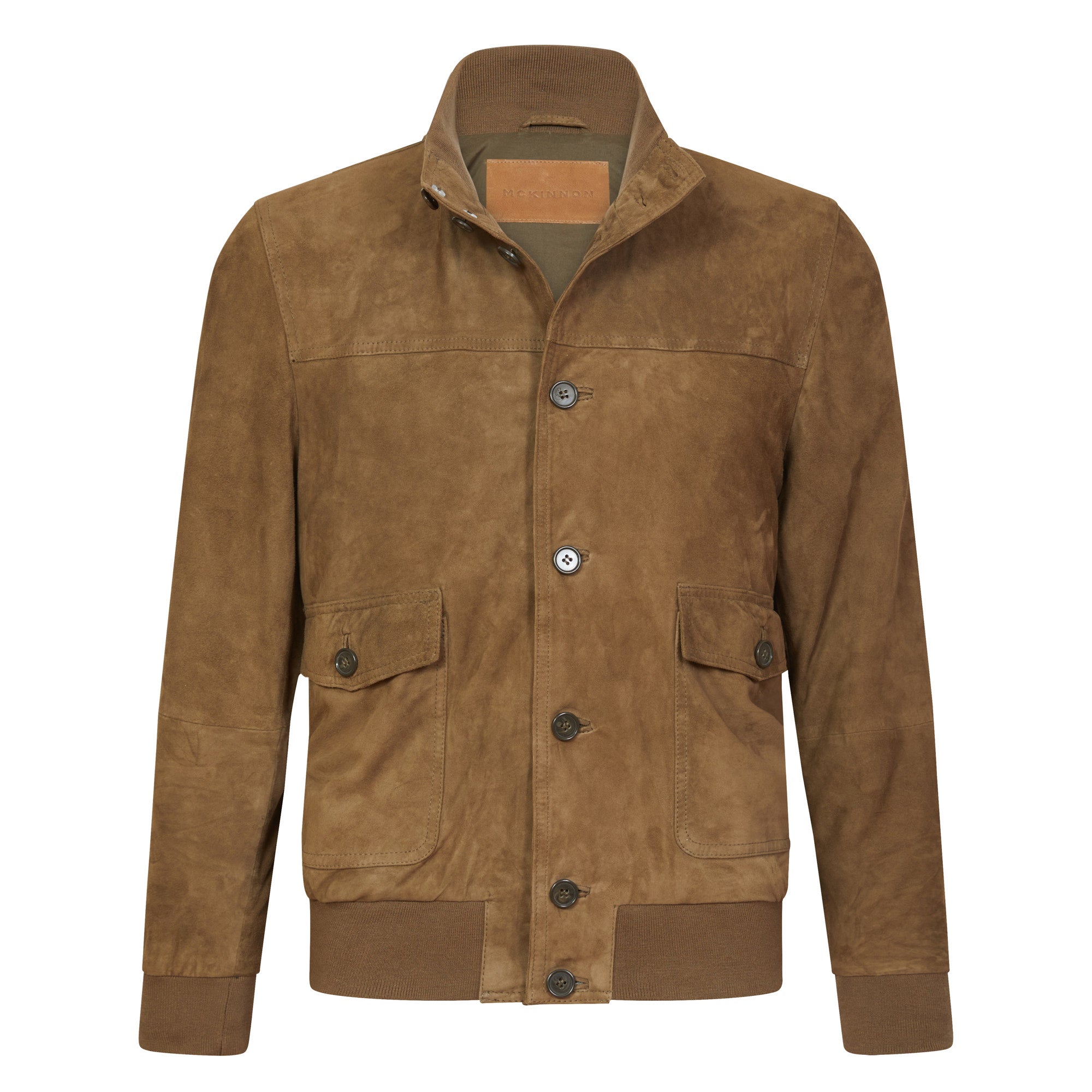 MCKINNON Suede Leather Button Bomber Jacket TAUPE - Henry BucksCasual Jackets38AW220044 - TAUPEFAWN - R - 50