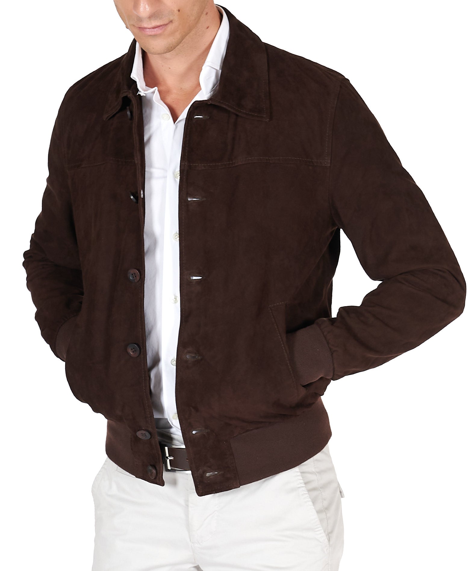 MCKINNON Suede Leather Jacket CHOCOLATE - Henry BucksCasual Jackets64SS230007 - CHOC - 50