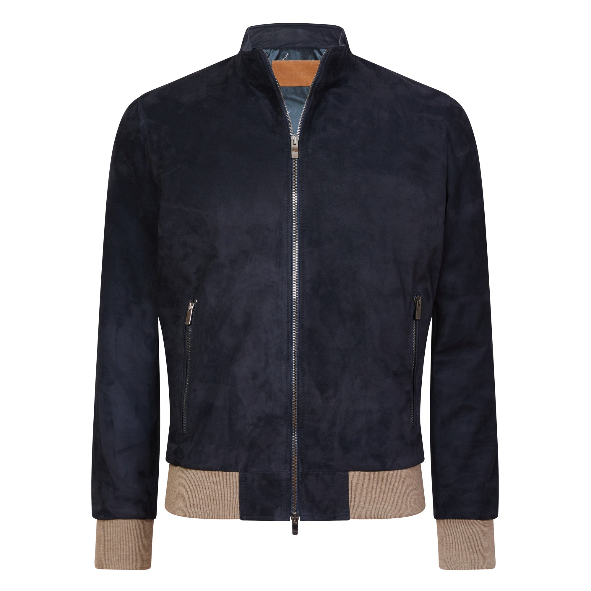 MCKINNON Suede Leather Zip Bomber Jacket BLUE REG - Henry BucksCasual Jackets38AW220045 - BLUE - R - 50