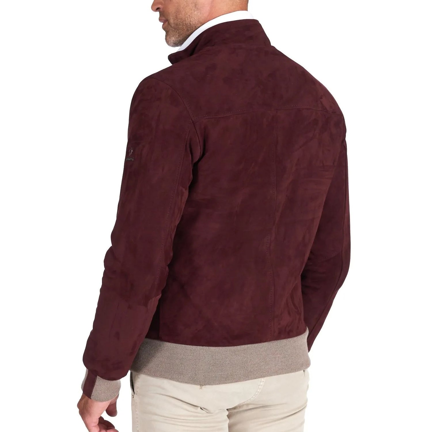 MCKINNON Suede Leather Zip Bomber Jacket BORDEAUX REG - Henry BucksCasual Jackets38AW220045 - BORD - R - 50