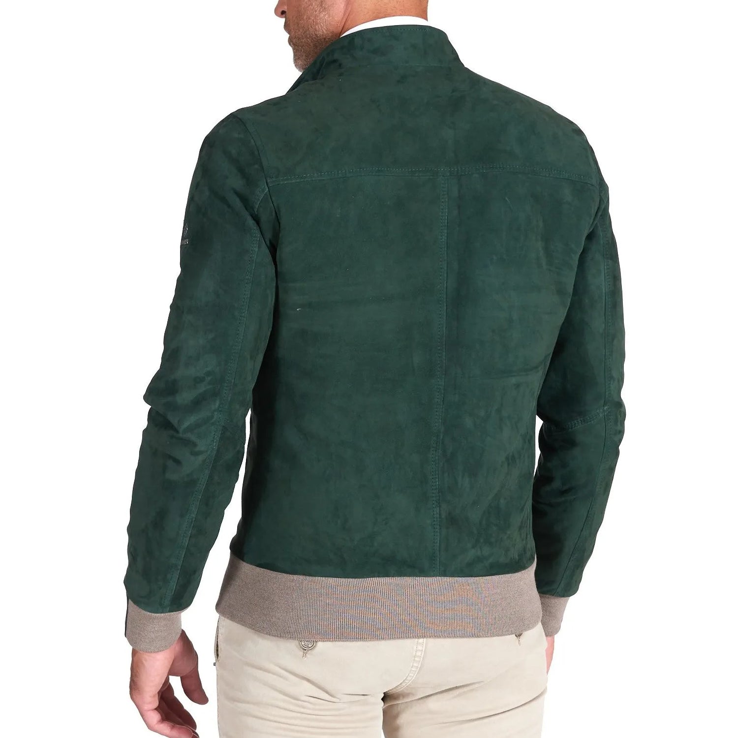 MCKINNON Suede Leather Zip Bomber Jacket GREEN REG - Henry BucksCasual Jackets38AW220045 - GREENS - R - 50