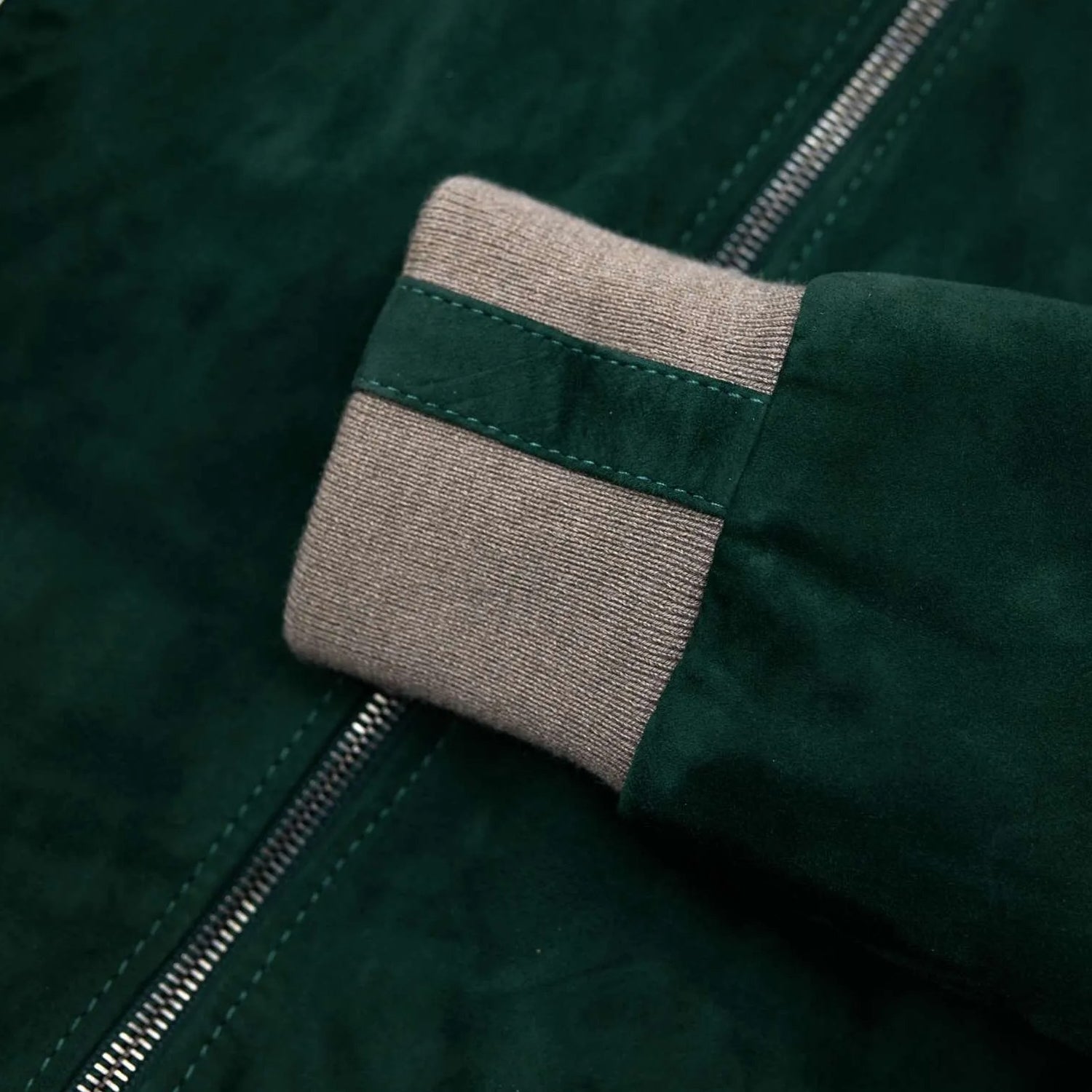 MCKINNON Suede Leather Zip Bomber Jacket GREEN REG - Henry BucksCasual Jackets38AW220045 - GREENS - R - 50