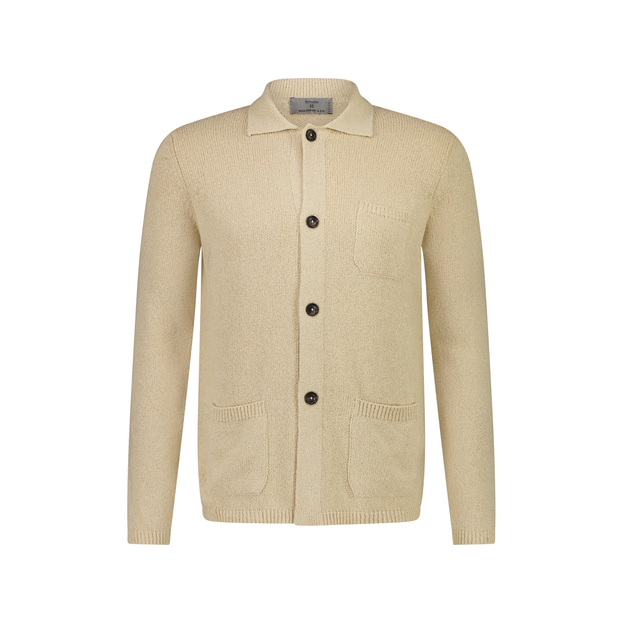 MCKINNON x FERRANTE Knit Boucle Shirt Jacket in BEIGE - Henry BucksShirts38SS230094 - BEIG - 50