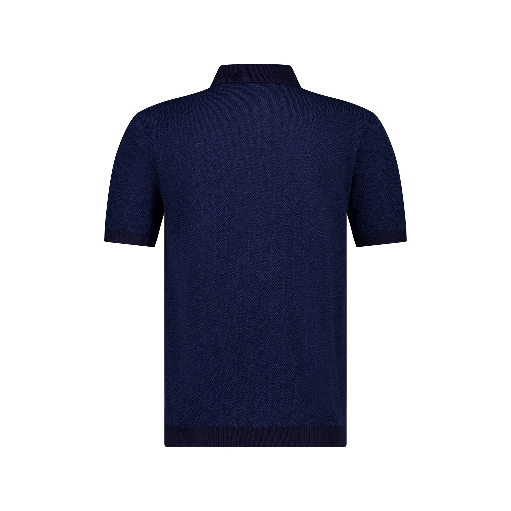 MCKINNON x FERRANTE Knitted Cotton Polo in NAVY BLUE - Henry BucksShirts38SS230089 - NVBL - 50