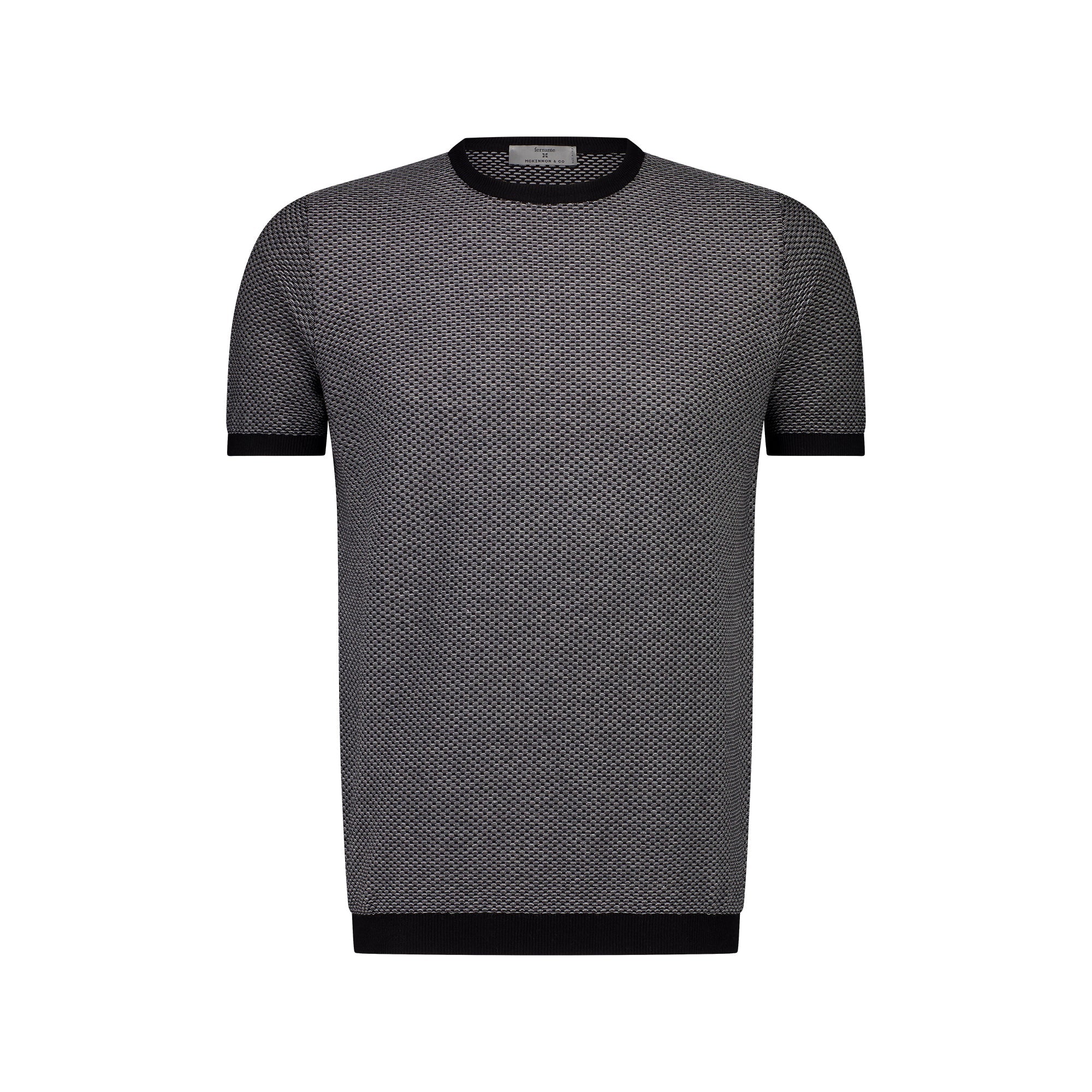 MCKINNON x FERRANTE Short Sleeve Contrast T - Shirt in BLACK - Henry BucksShirts38SS230091 - BLCK - 50
