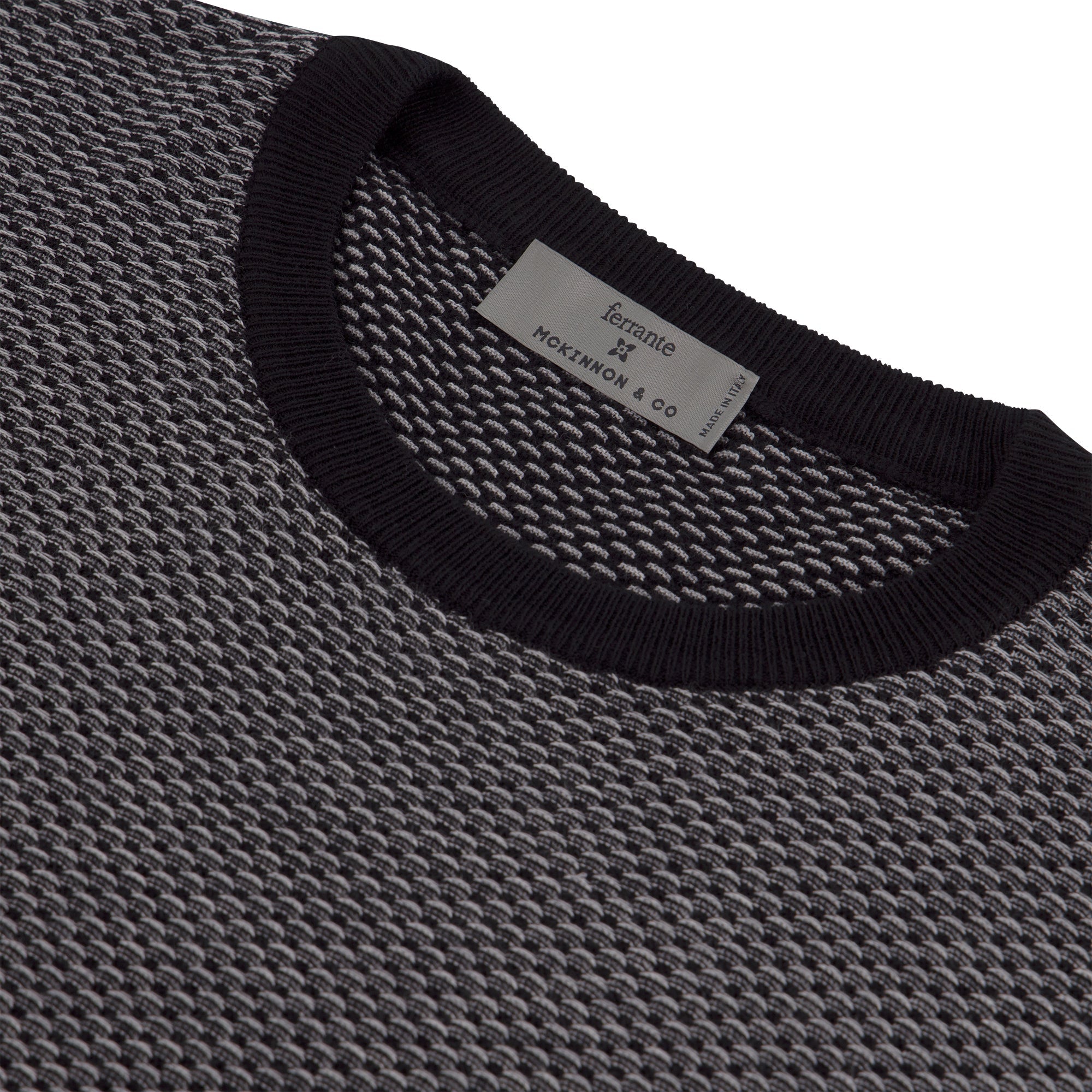 MCKINNON x FERRANTE Short Sleeve Contrast T - Shirt in BLACK - Henry BucksShirts38SS230091 - BLCK - 50