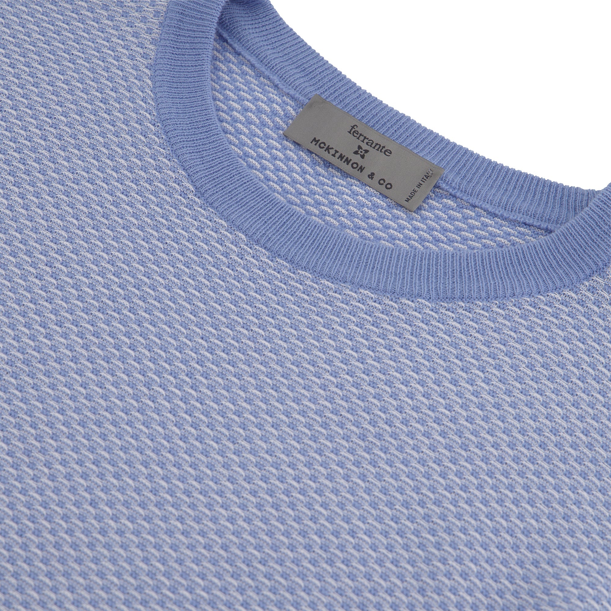 MCKINNON x FERRANTE Short Sleeve Contrast T - Shirt in SKY - Henry BucksShirts38SS230091 - SKY - 50