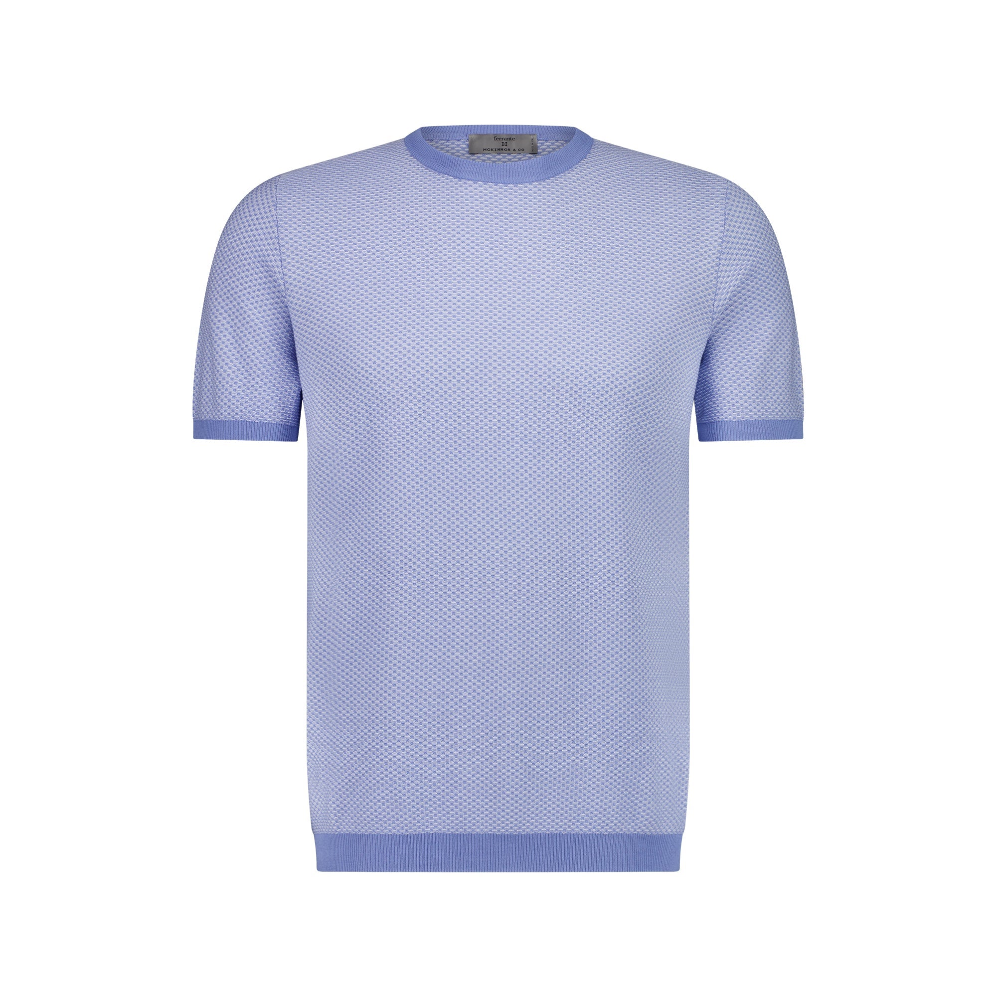 MCKINNON x FERRANTE Short Sleeve Contrast T - Shirt in SKY - Henry BucksShirts38SS230091 - SKY - 50