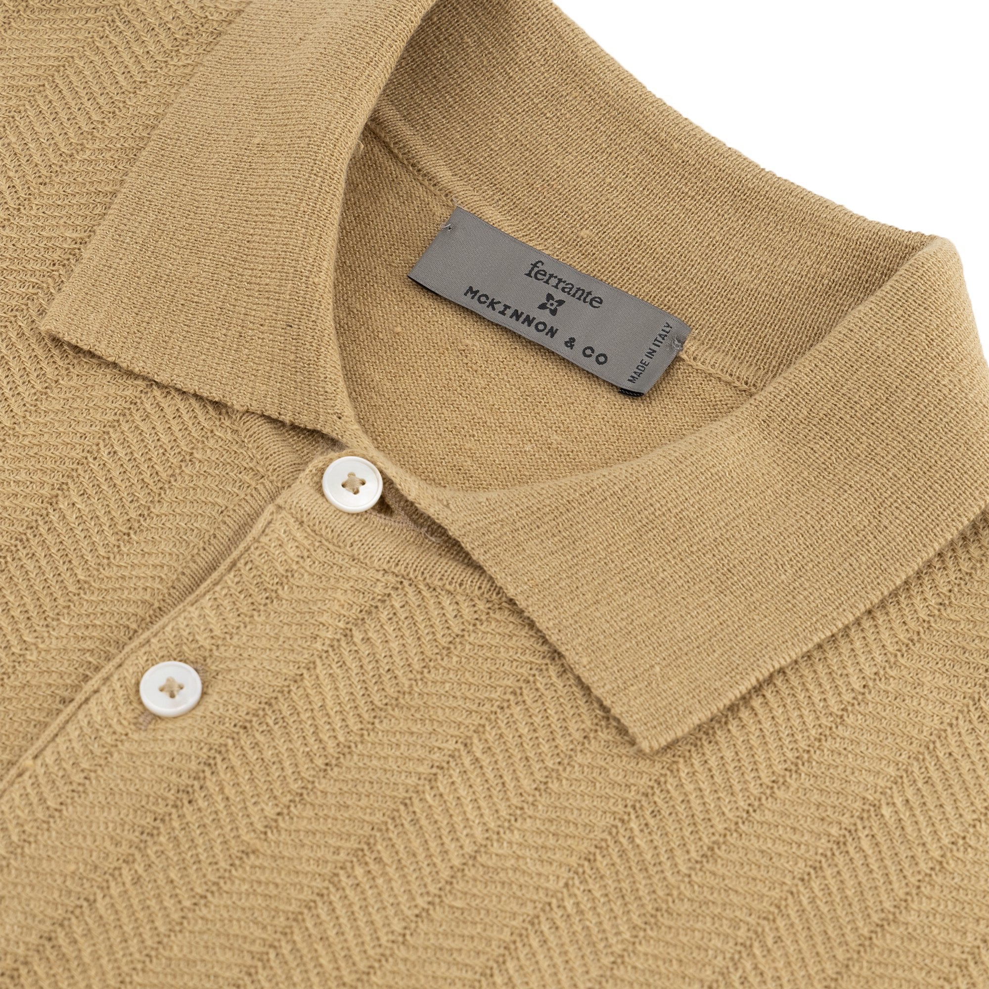 MCKINNON x FERRANTE Short Sleeve Polo SAND - Henry BucksPolo38SS230069 - SAND - 50