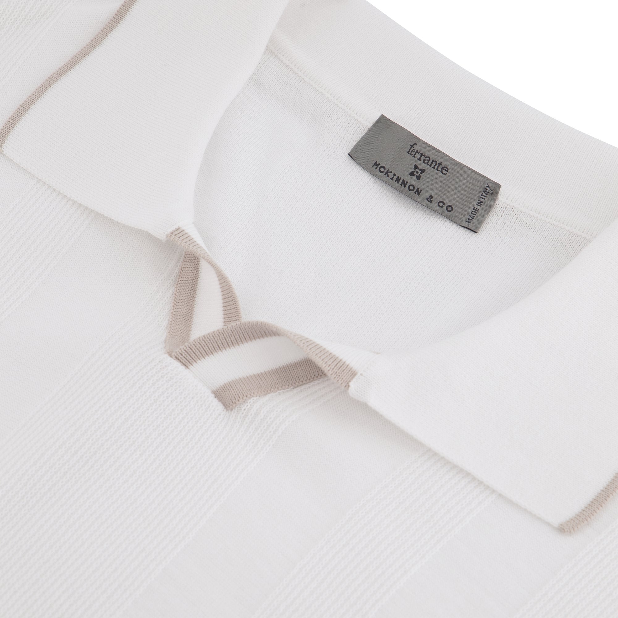 MCKINNON x FERRANTE Short Sleeve Polo WHITE - Henry BucksPolo38SS230071 - WHTE - 50