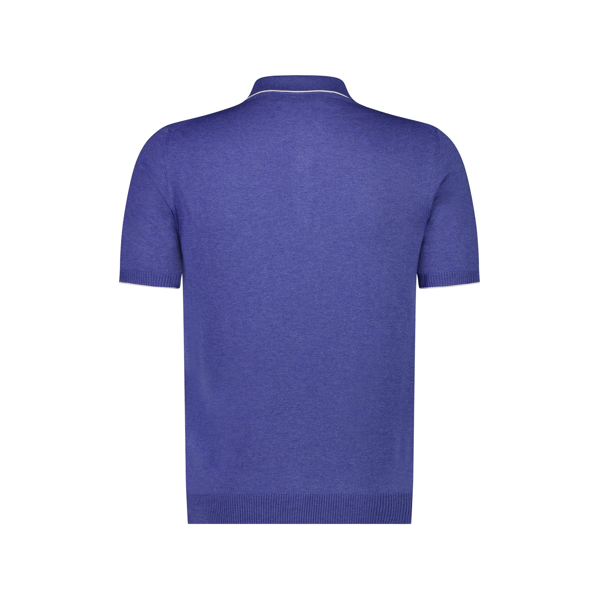 MCKINNON x FERRANTE Short Sleeve Silk/Cotton Polo LIGHT BLUE - Henry BucksPolo38SS230086 - LTBL - 50