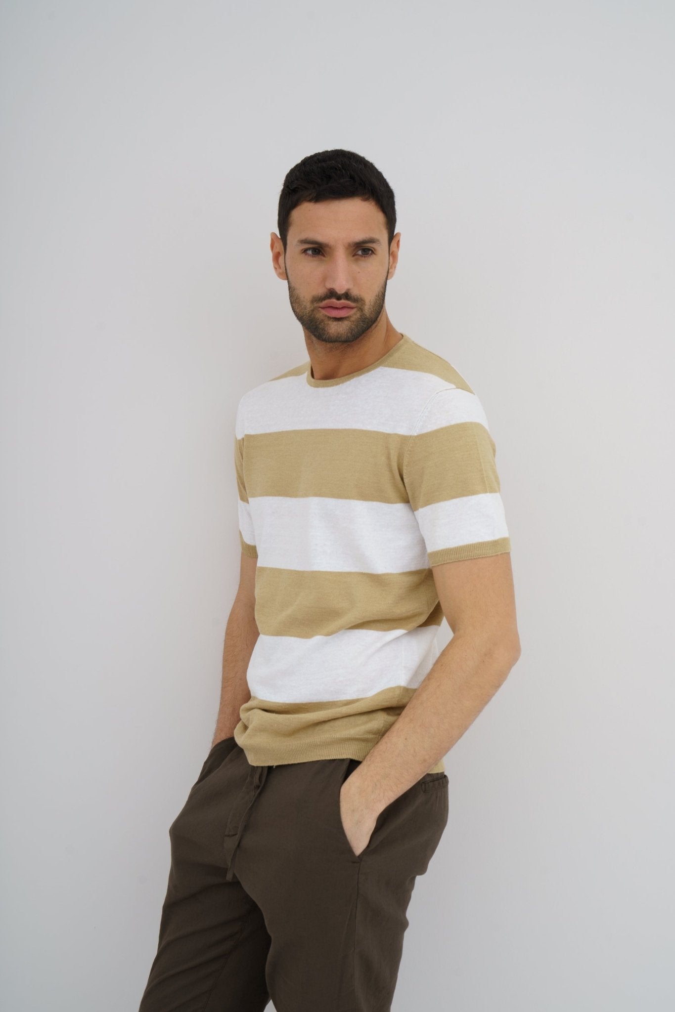 MCKINNON x FERRANTE Short Sleeve T - shirt SAND - Henry BucksT - Shirts38SS230068 - SAND - 50