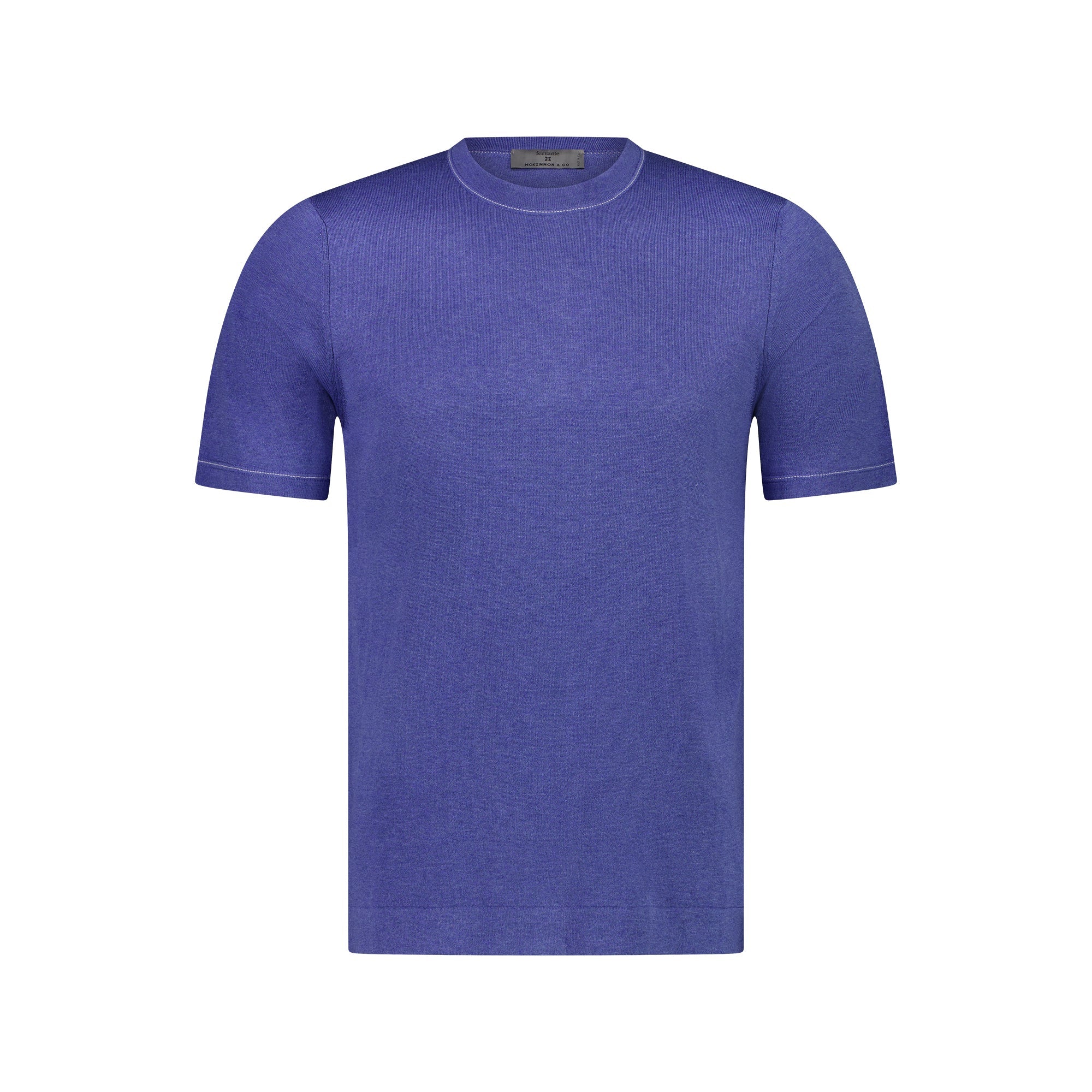 MCKINNON x FERRANTE Silk/Cotton T - Shirt in LIGHT BLUE - Henry BucksPolo38SS230092 - LTBL - 50