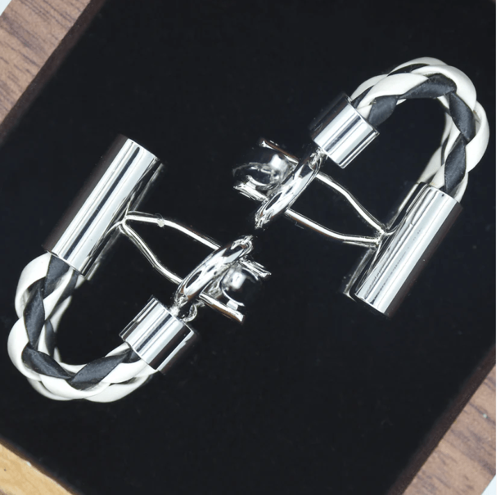 MENATI Double Merge Cufflinks BLACK/WHITE - Henry Bucks