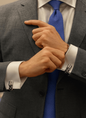 MENATI Double Merge Cufflinks BLACK/WHITE - Henry Bucks