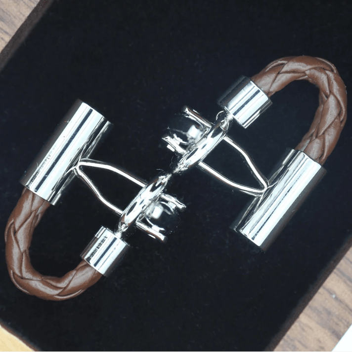 MENATI Double Merge Cufflinks BROWN - Henry Bucks