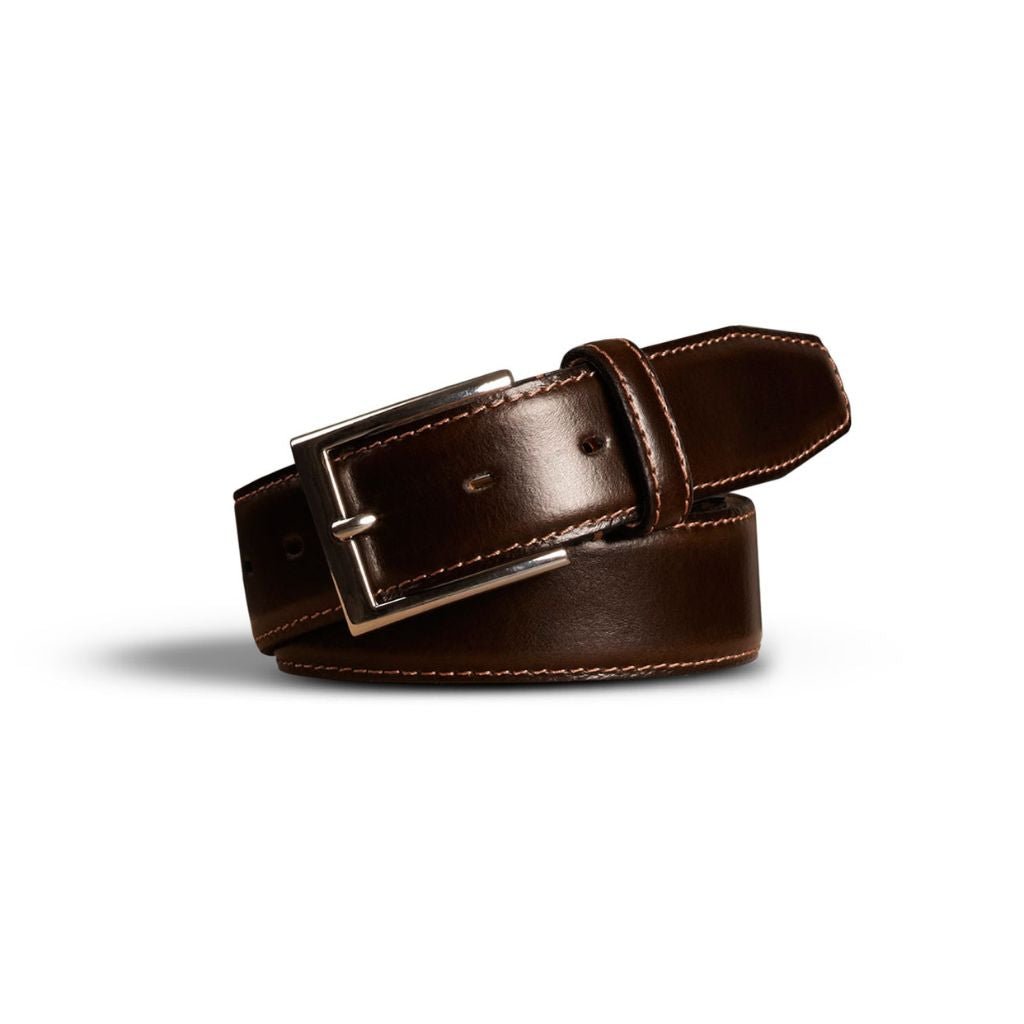 MEYER HOSEN Stretch Leather Belt DARK BROWN - Henry Bucks