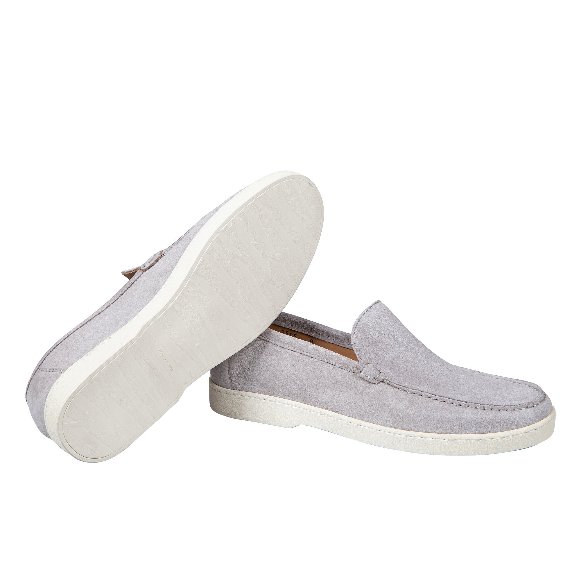 MORESCHI SUEDE SIMPLE LOAFERS LIGHT GREY - Henry BucksLoafers & Driving Shoes80MOR2585 - LGRY - 6