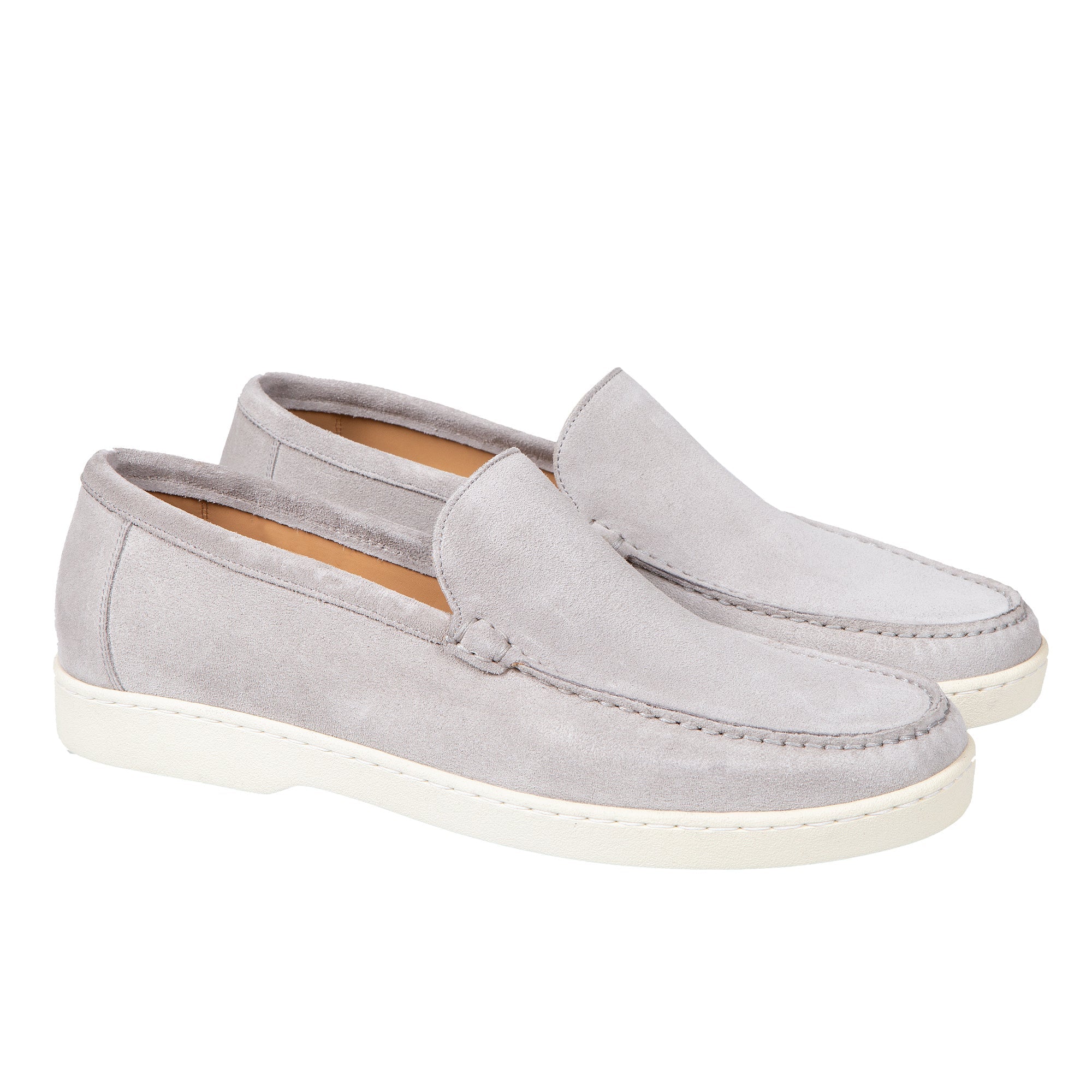 MORESCHI SUEDE SIMPLE LOAFERS LIGHT GREY - Henry BucksLoafers & Driving Shoes80MOR2585 - LGRY - 6