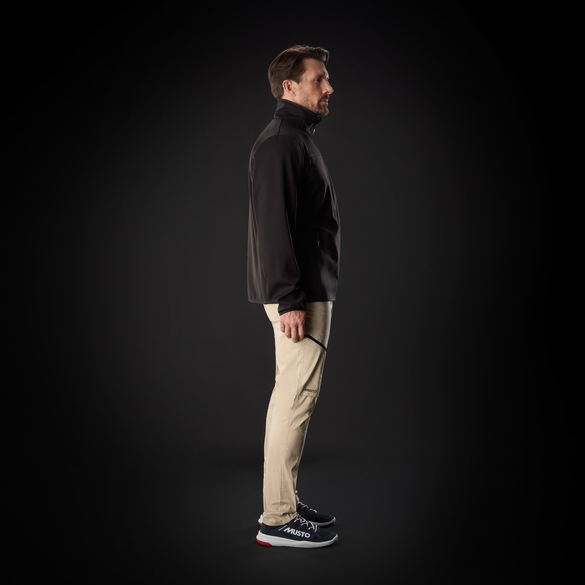 MUSTO Evo Crew Softshell Jacket BLACK (Online only*) - Henry Bucks