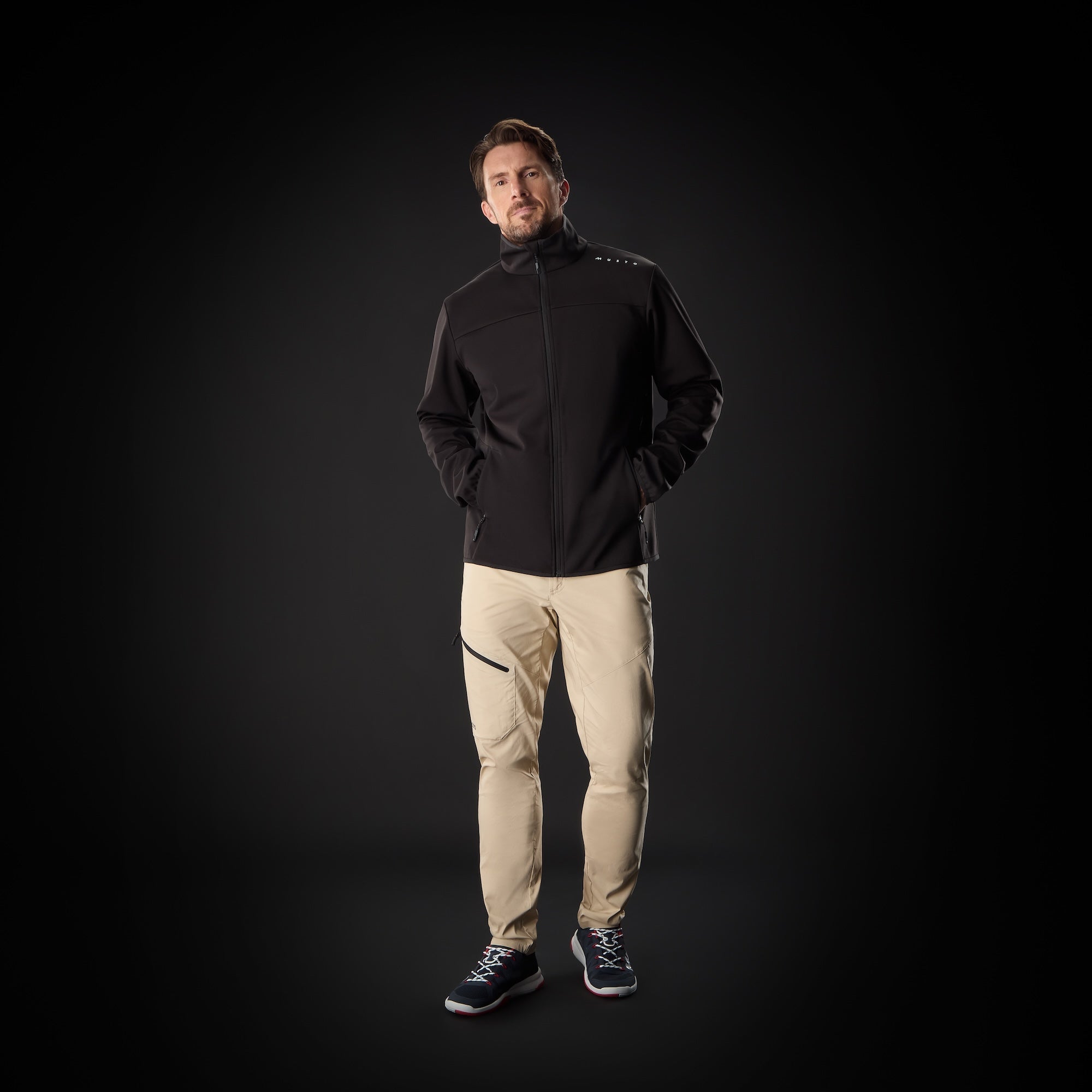 MUSTO Evo Crew Softshell Jacket BLACK (Online only*) - Henry Bucks