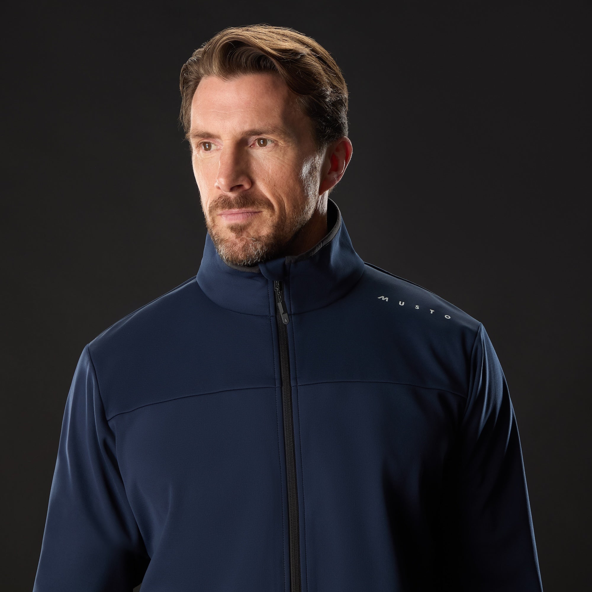 MUSTO Evo Crew Softshell Jacket NAVY (Online only*) - Henry Bucks