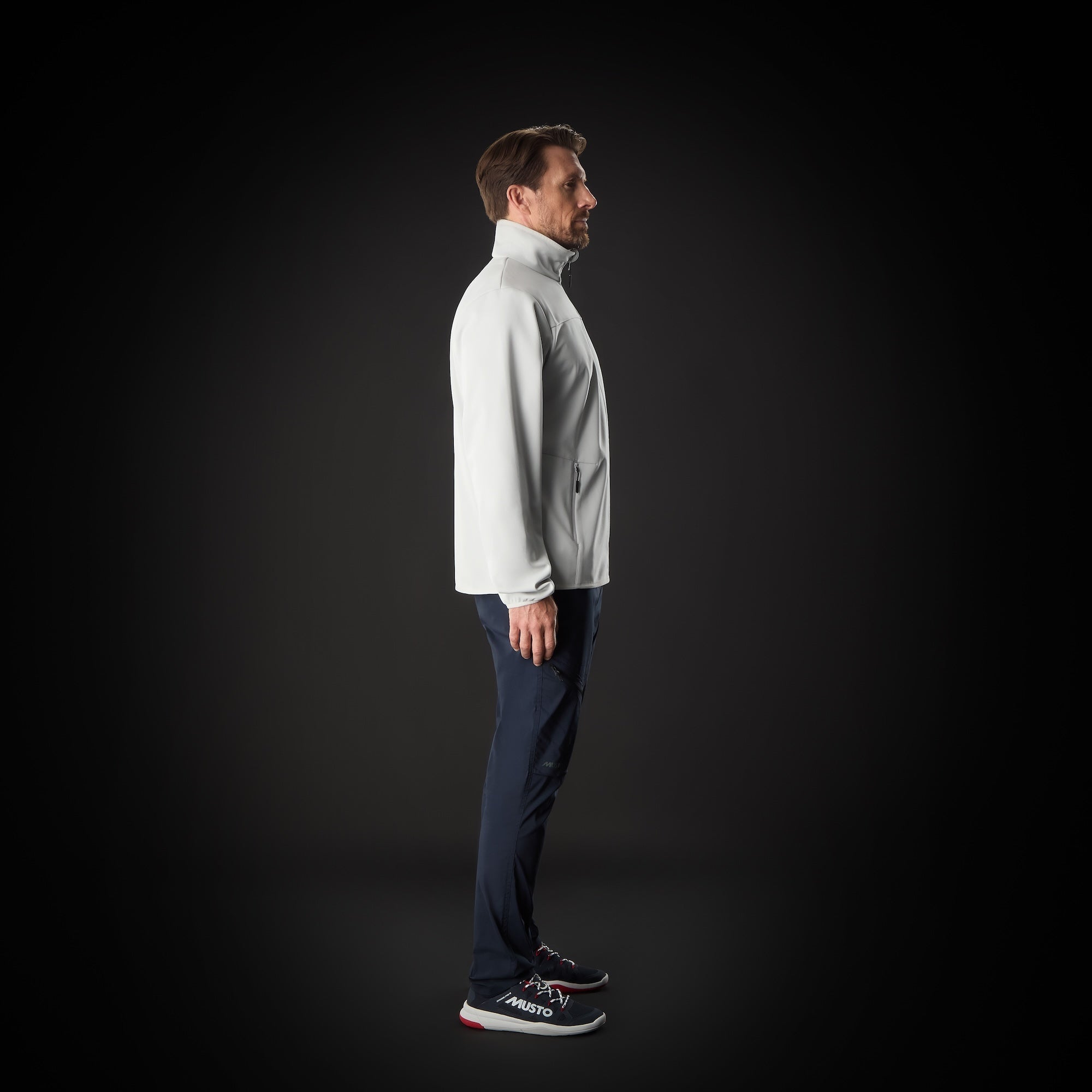 MUSTO Evo Crew Softshell Jacket PLATINUM (Online only*) - Henry Bucks