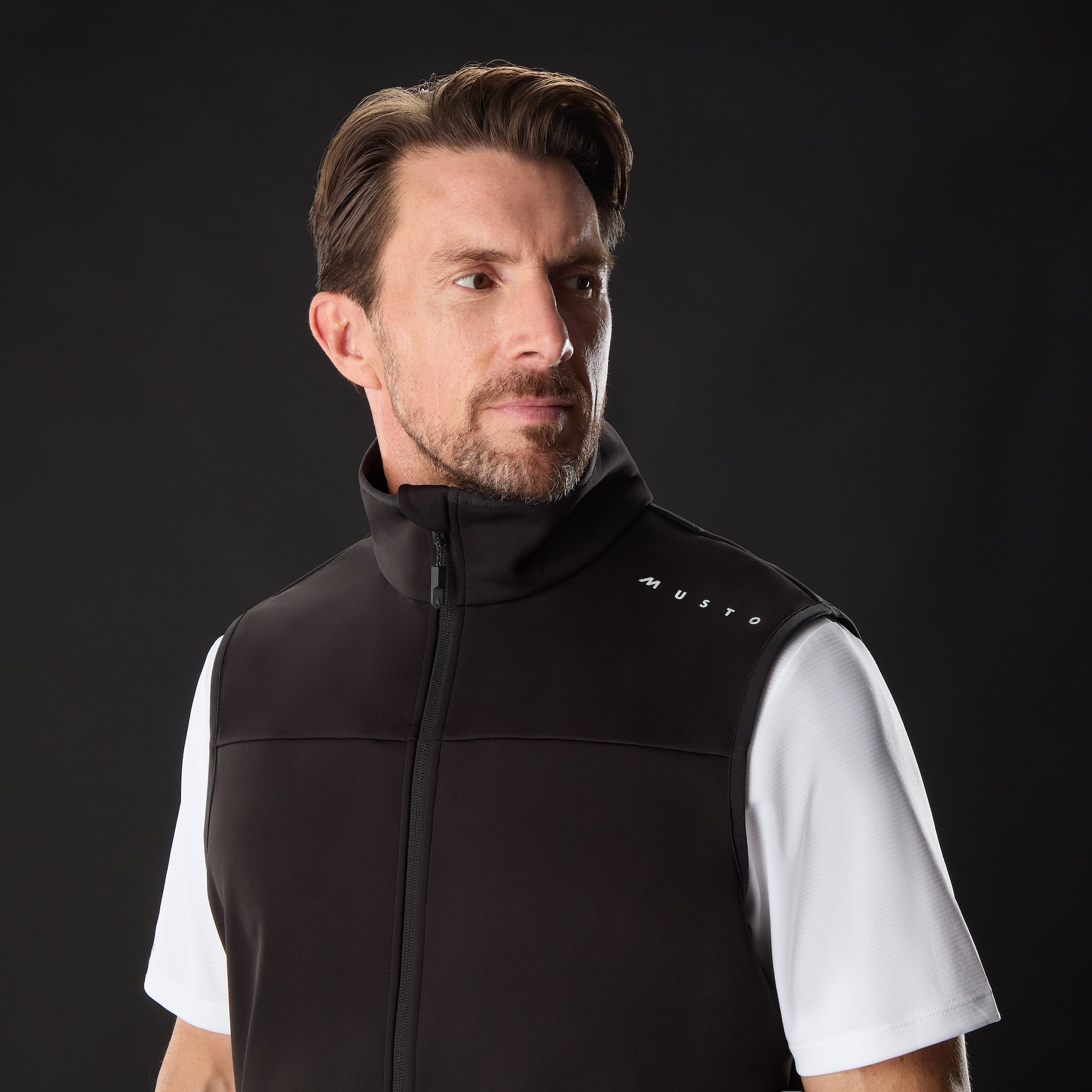 MUSTO Evo Crew Softshell Vest BLACK (Online only*) - Henry Bucks