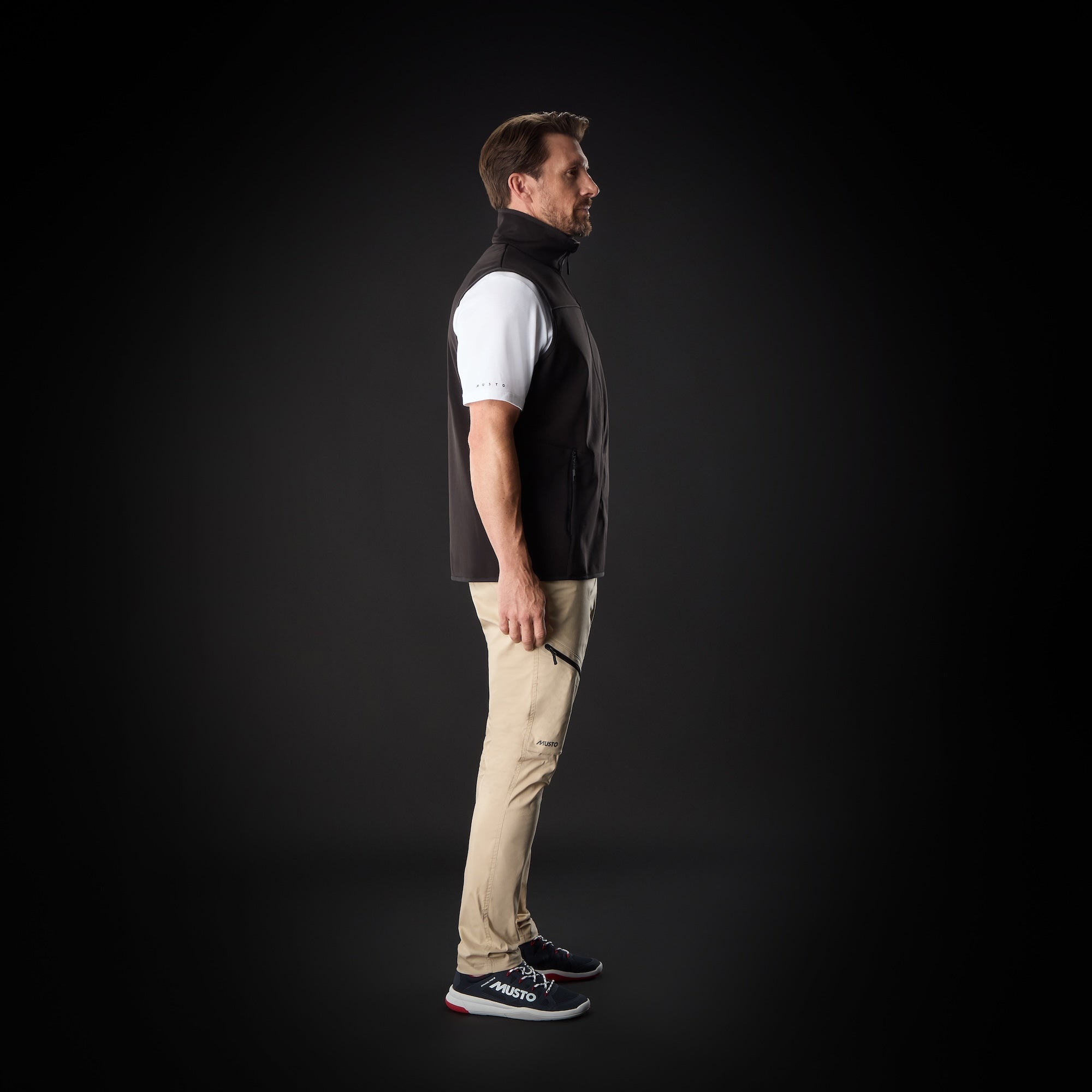 MUSTO Evo Crew Softshell Vest BLACK (Online only*) - Henry Bucks