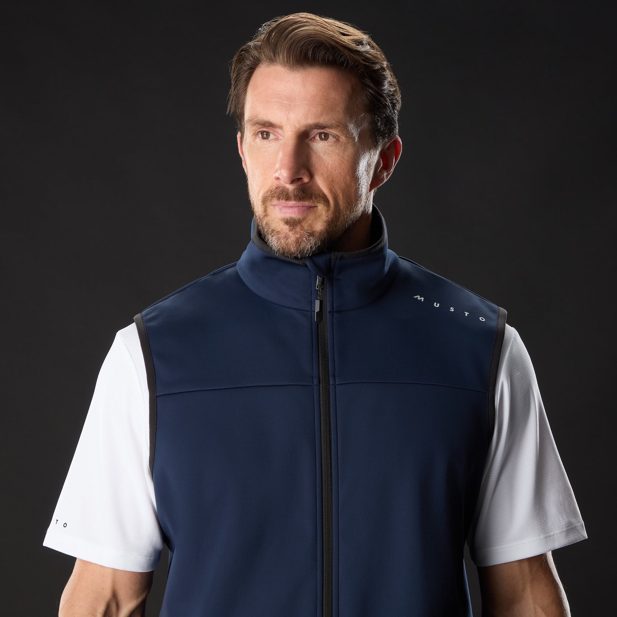 MUSTO Evo Crew Softshell Vest NAVY (Online only*) - Henry Bucks