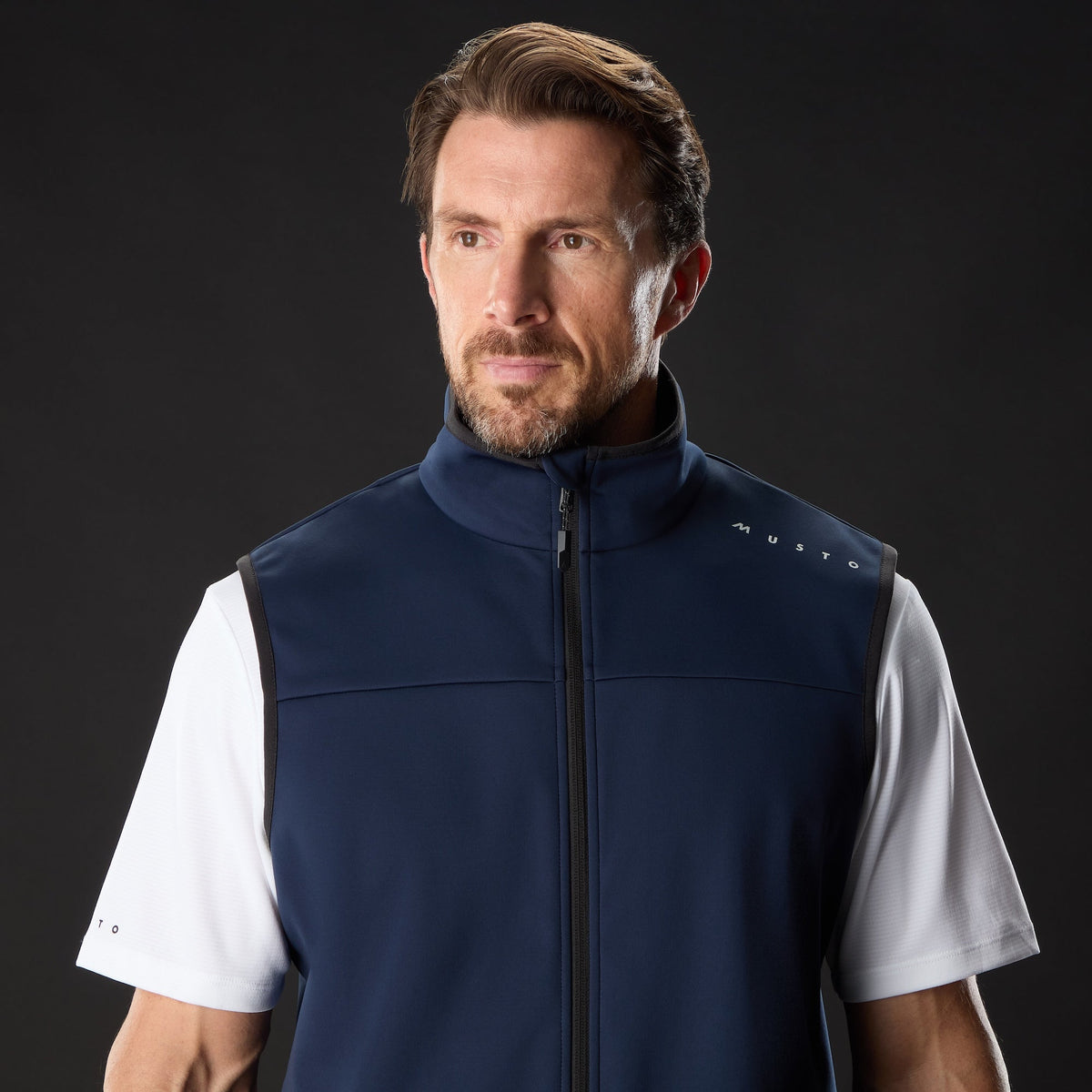 MUSTO Evo Crew Softshell Vest NAVY (Online only*) - Henry Bucks