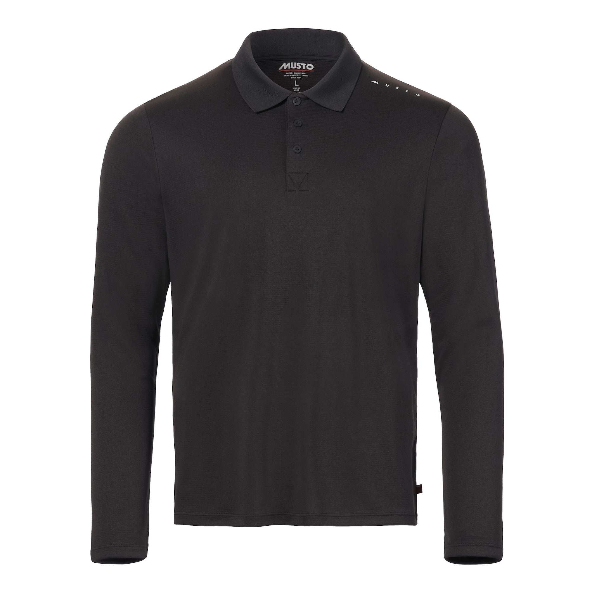 MUSTO Evo Sunblock Long Sleeve Polo BLACK (Online only*) - Henry Bucks
