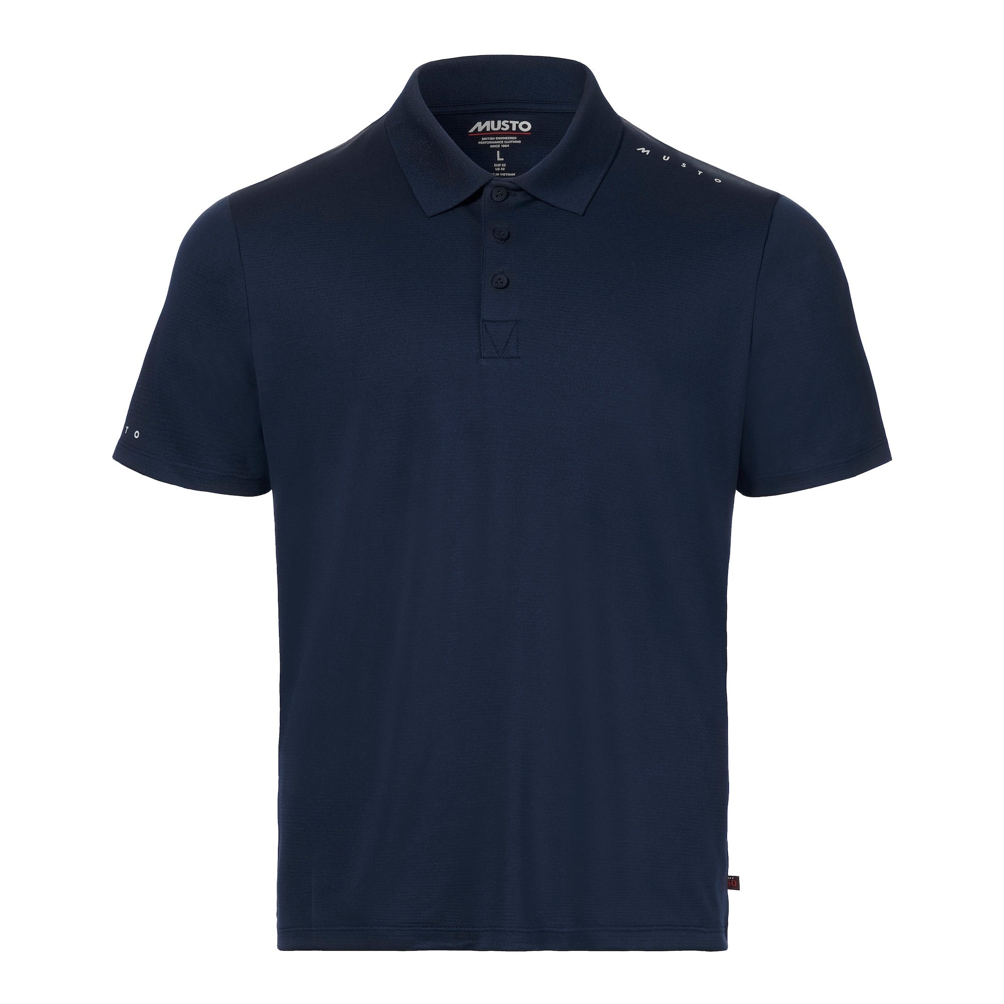 MUSTO EVO Sunblock Short Sleeve Polo NAVY (Online only*) - Henry Bucks