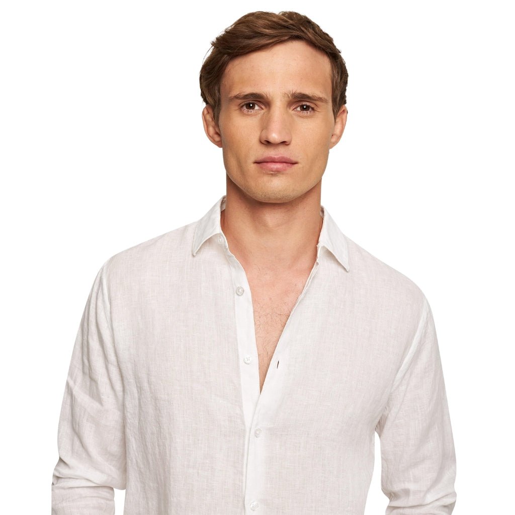 ORLEBAR BROWN Giles Linen Shirt WHITE - Henry Bucks