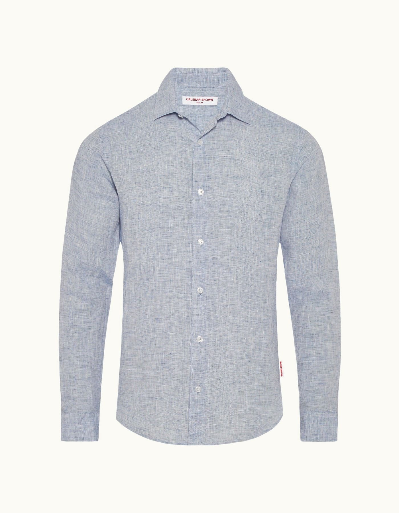 ORLEBAR BROWN Mens Linen Shirt NAVY/WHITE - Henry Bucks