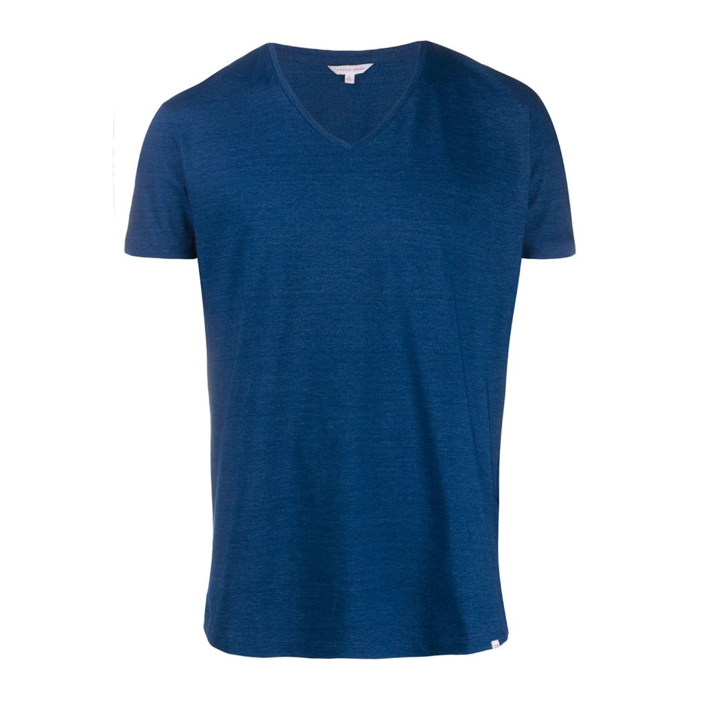 ORLEBAR BROWN V Neck T-Shirt BLUE - Henry Bucks