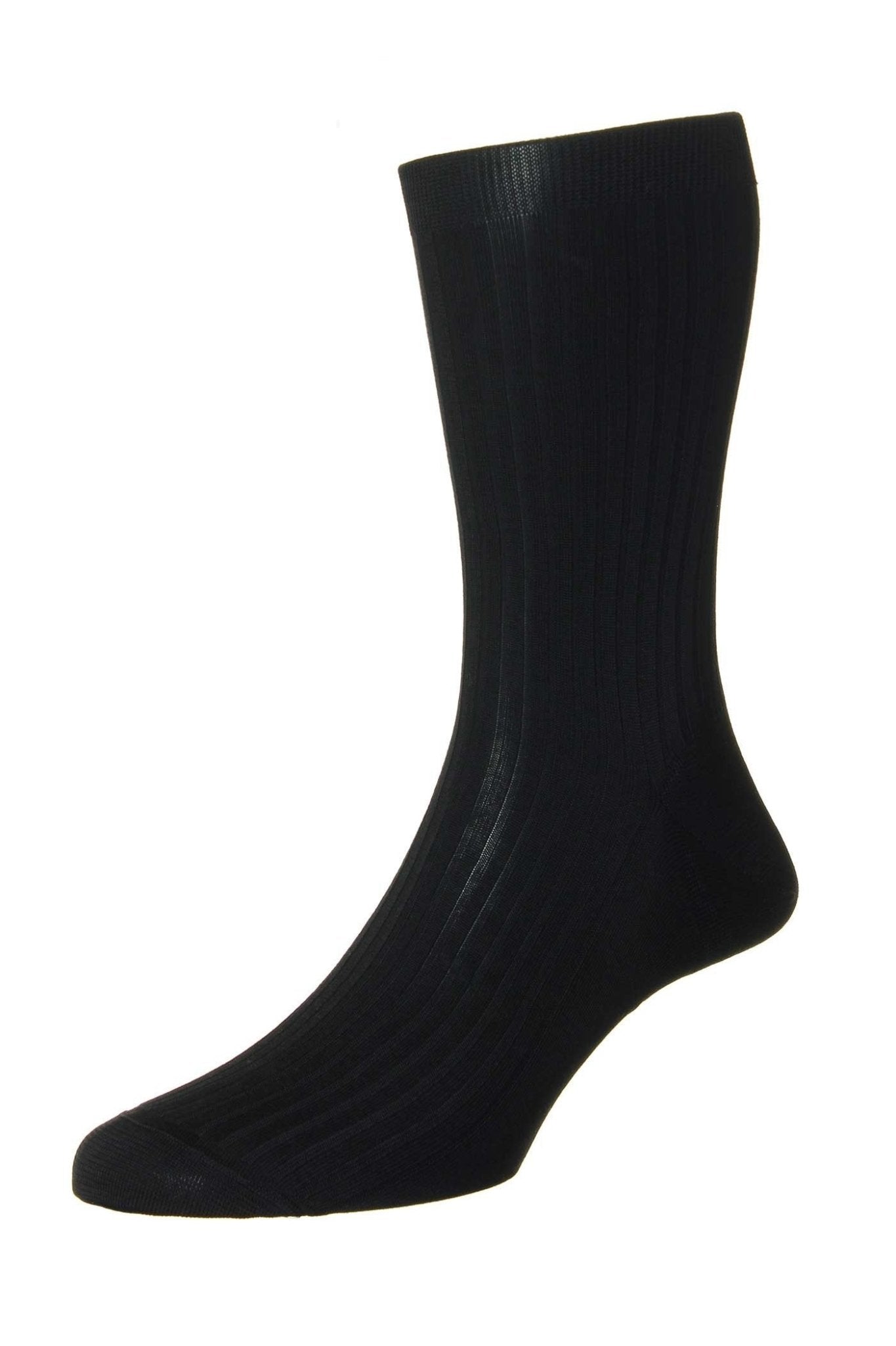 PANTHERELLA Pure Cotton Rib Sock BLACK - Henry BucksSocks1700500 - BLCK - MED