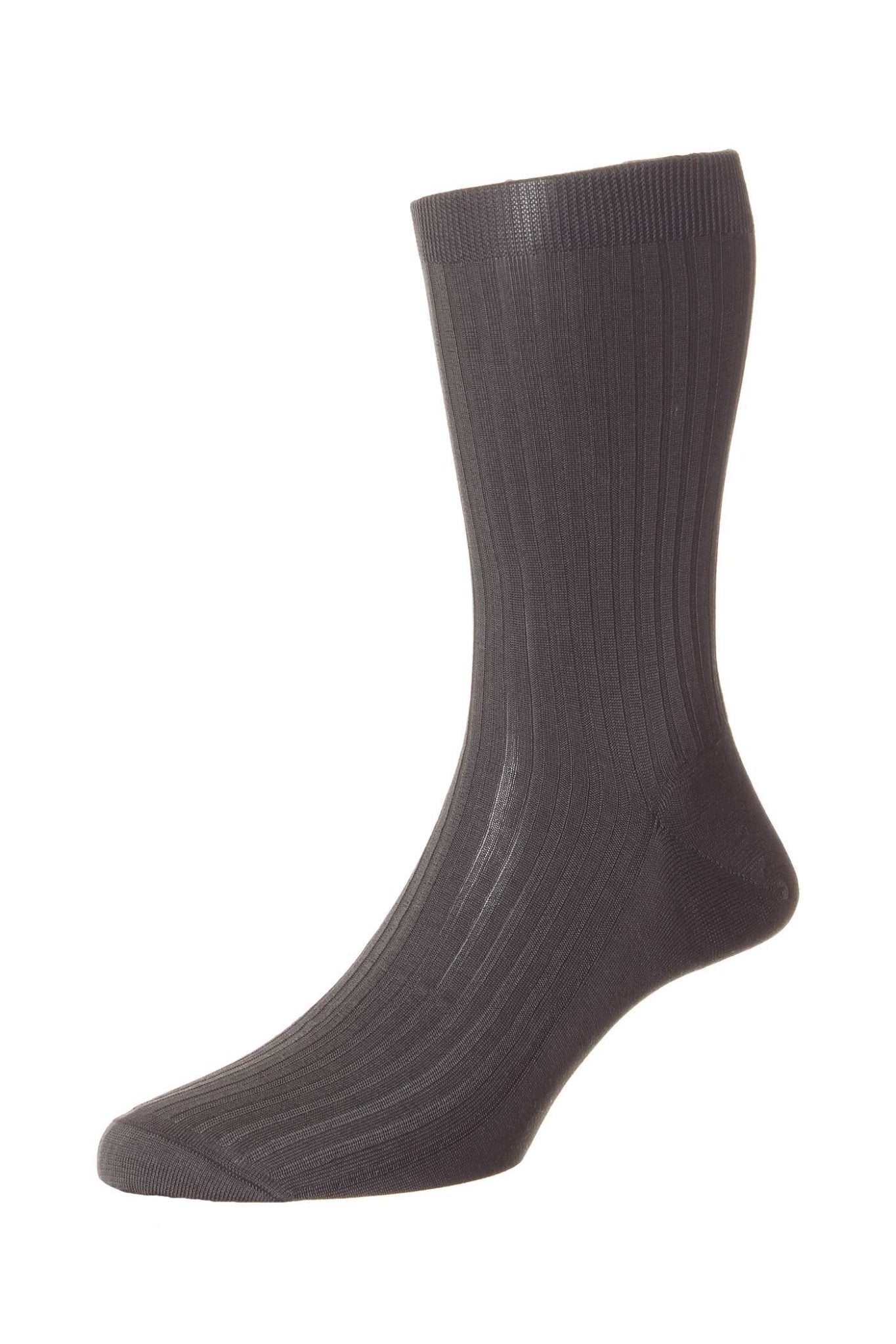 PANTHERELLA Pure Cotton Rib Sock BLACK - Henry BucksSocks1700500 - BLCK - MED