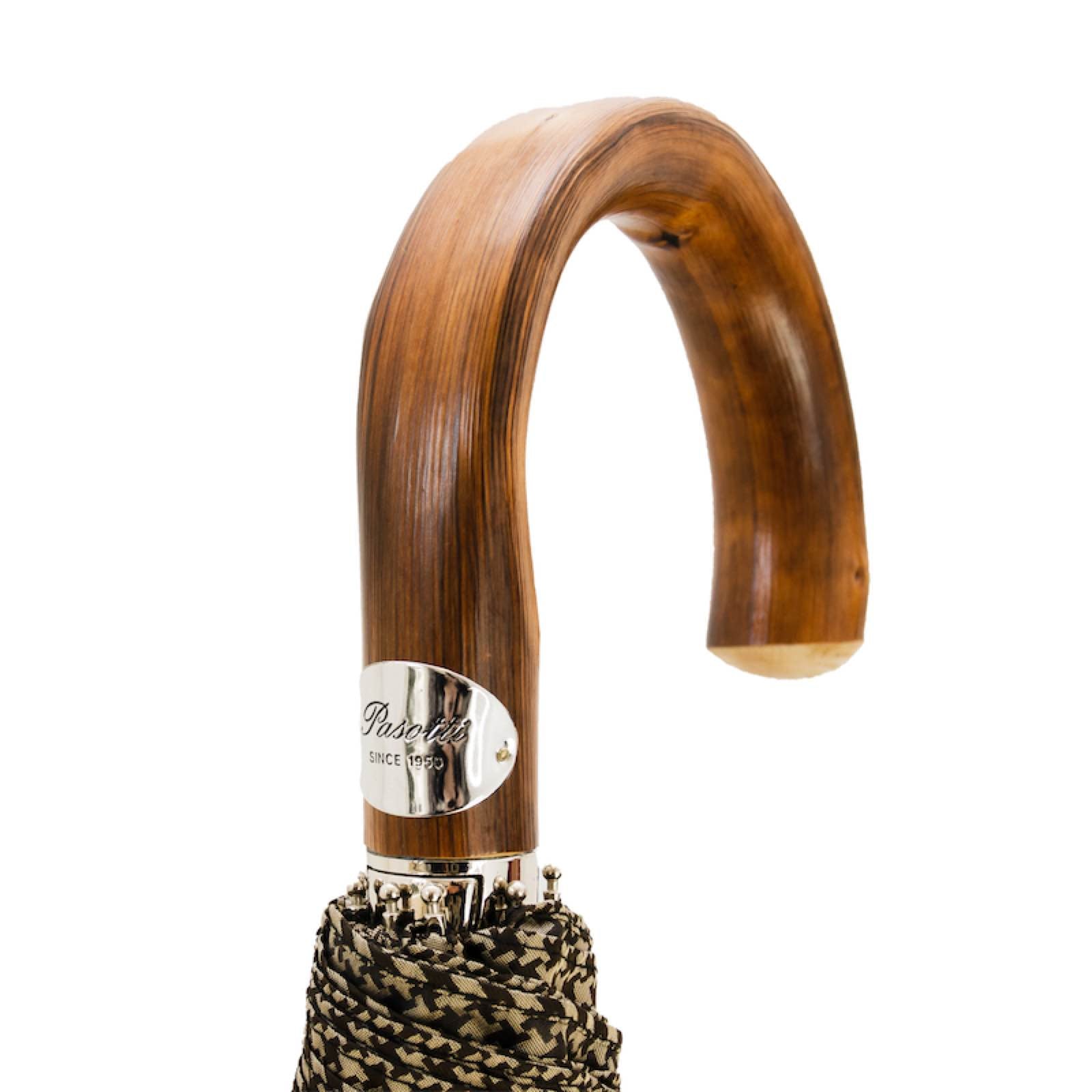 PASOTTI Check Folding Umbrella BROWN/BLACK - Henry BucksUmbrellas69SS230030 - BRBLK