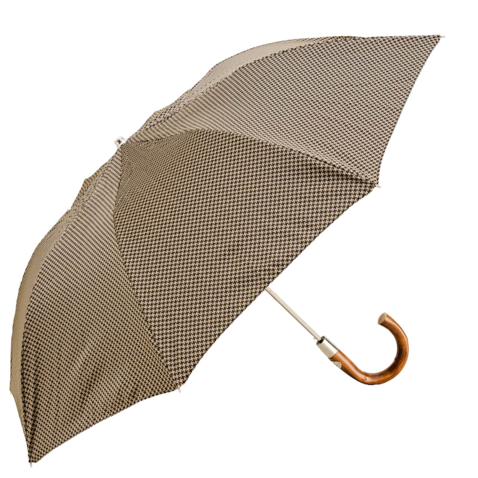 PASOTTI Check Folding Umbrella BROWN/BLACK - Henry BucksUmbrellas69SS230030 - BRBLK