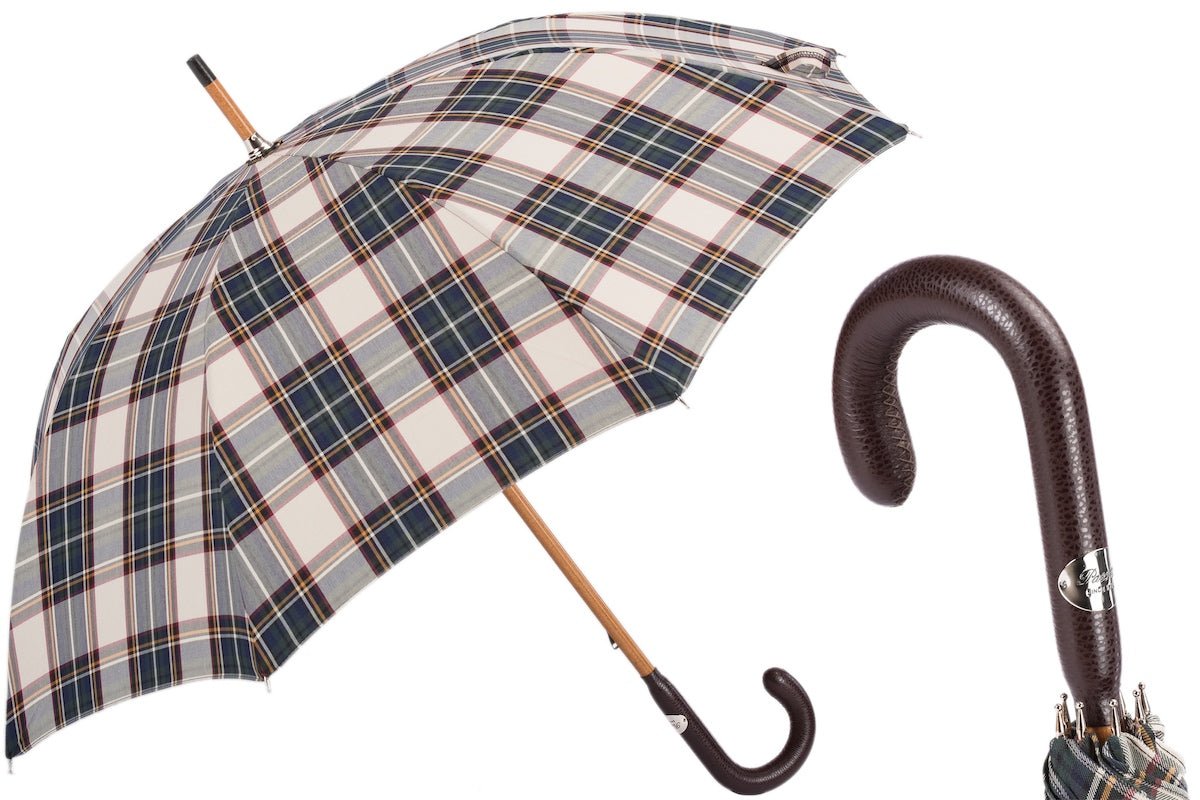 PASOTTI Tartan Lux Umbrella BROWN - Henry BucksUmbrellas69SS230026 - TART