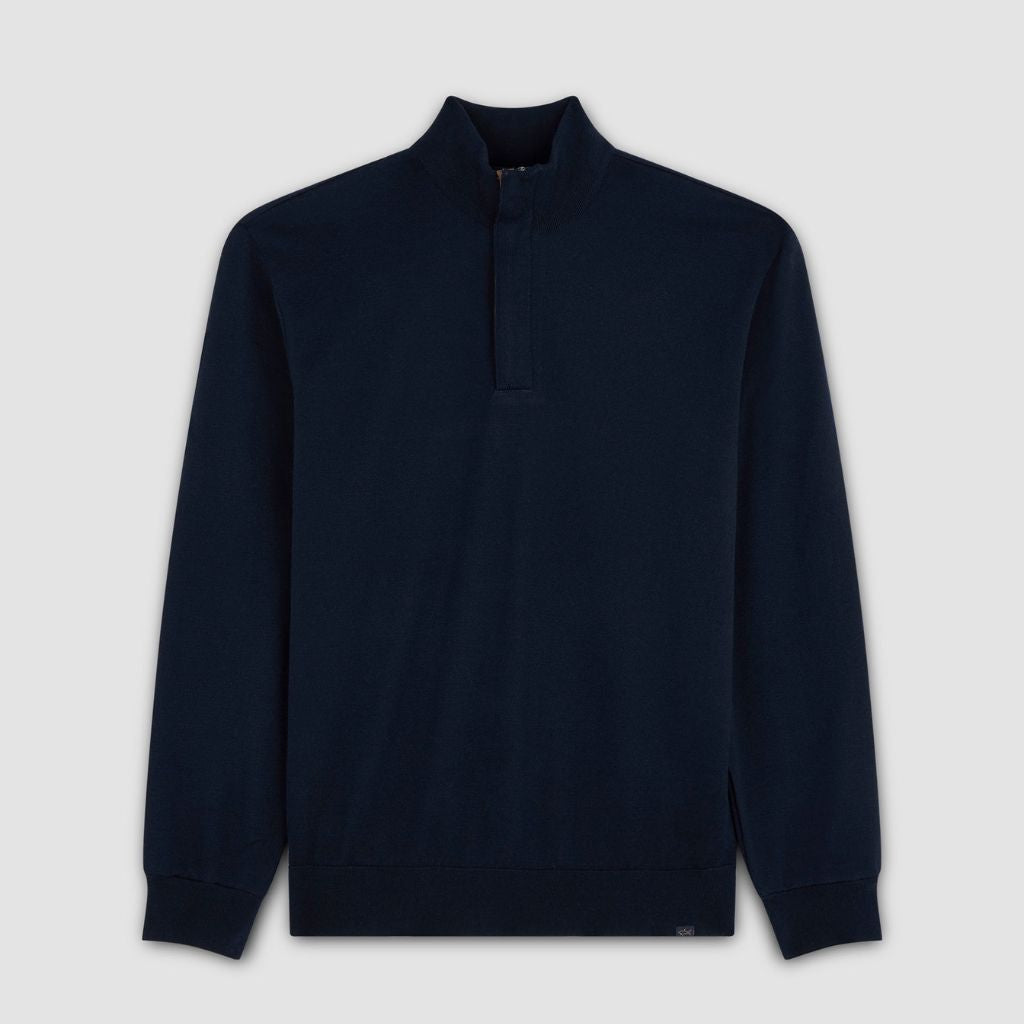 PAUL & SHARK Alcantara® Wool Half Zip Sweater NAVY - Henry Bucks