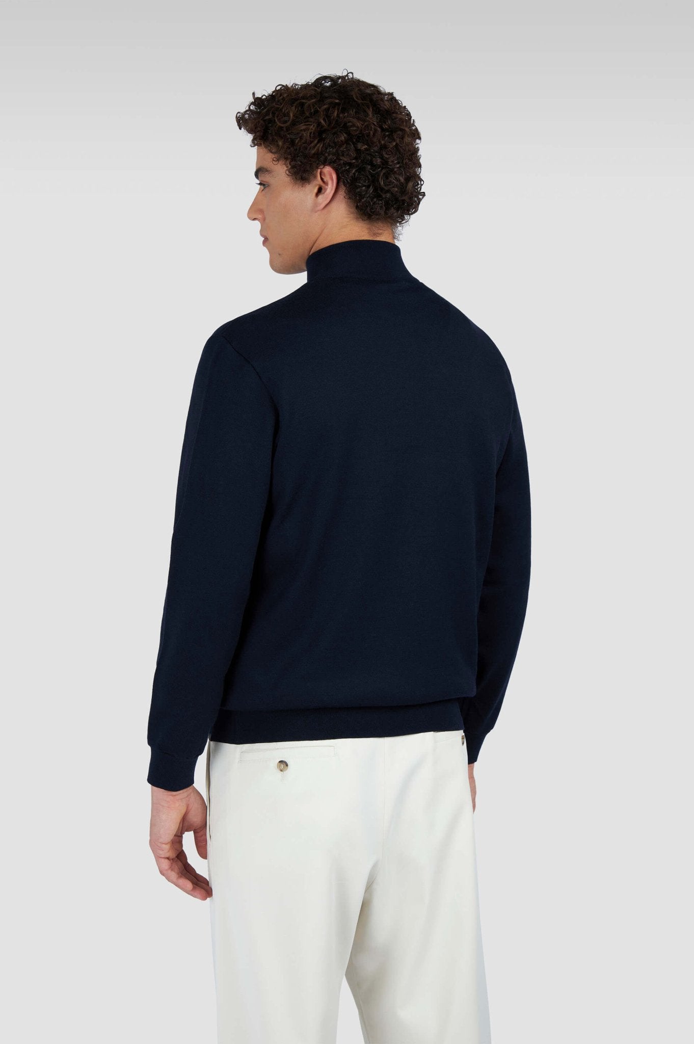 PAUL & SHARK Alcantara® Wool Half Zip Sweater NAVY - Henry Bucks