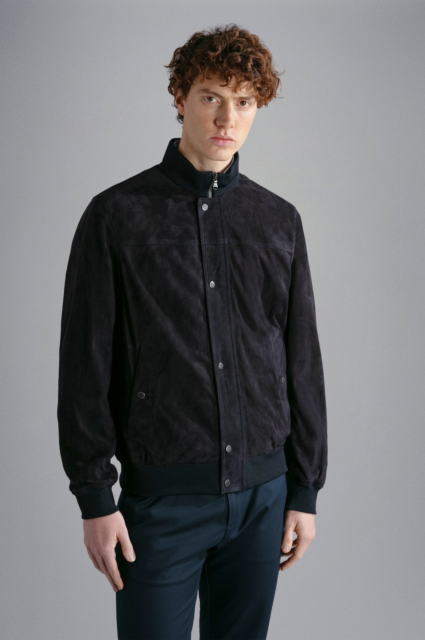 PAUL & SHARK Aqua Leather Suede Bomber NAVY REG - Henry BucksCasual Jackets64SS240004 - NAVY - R - M