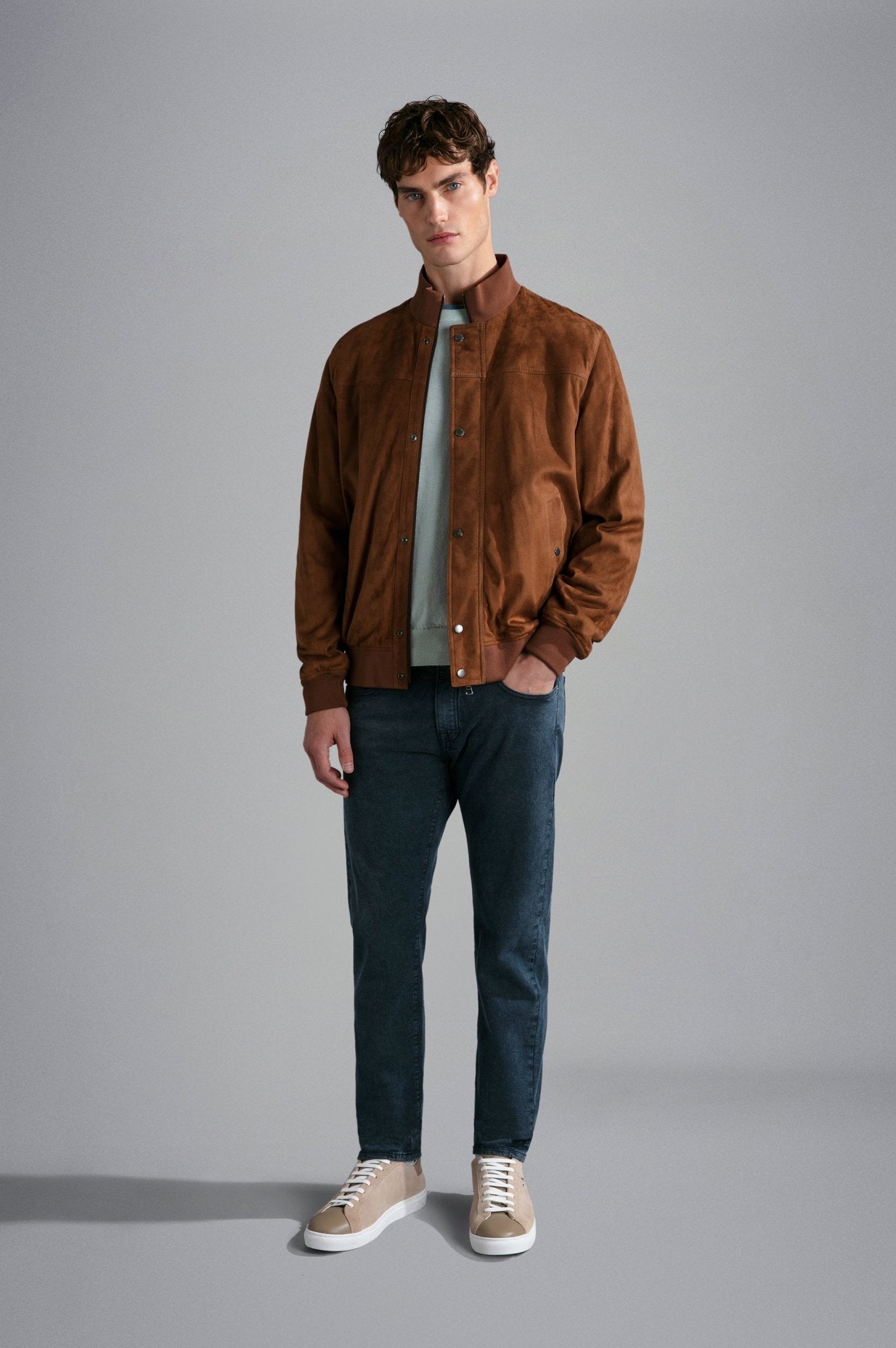 PAUL & SHARK Aqua Leather Suede Bomber RUST REG - Henry BucksCasual Jackets64SS240004 - RUST - R - M