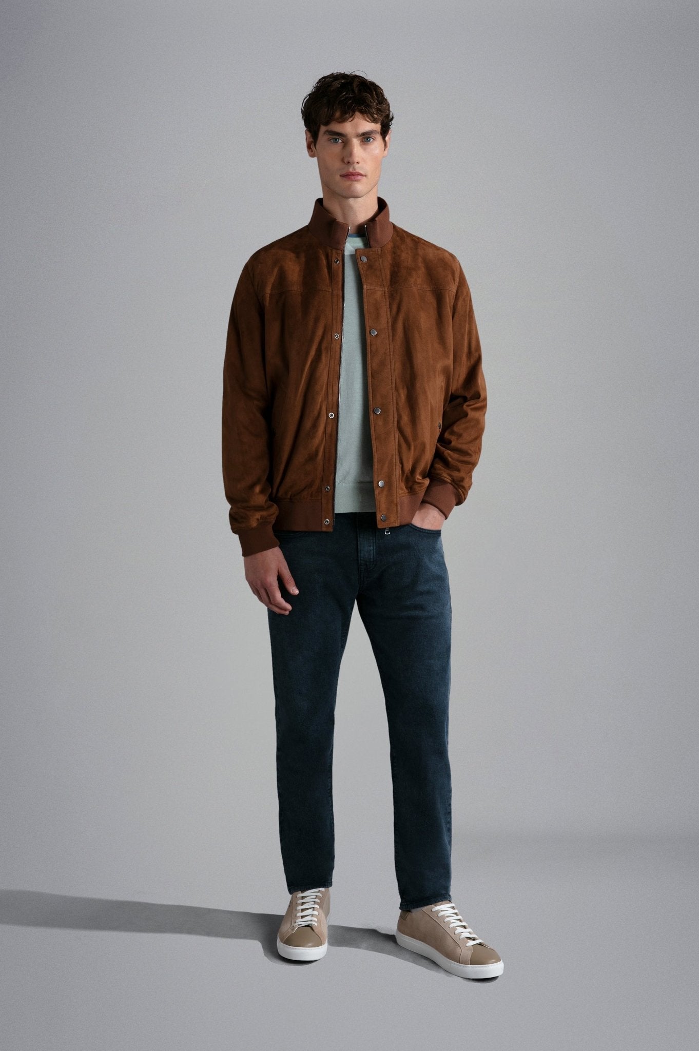 PAUL & SHARK Aqua Leather Suede Bomber RUST REG - Henry BucksCasual Jackets64SS240004 - RUST - R - M