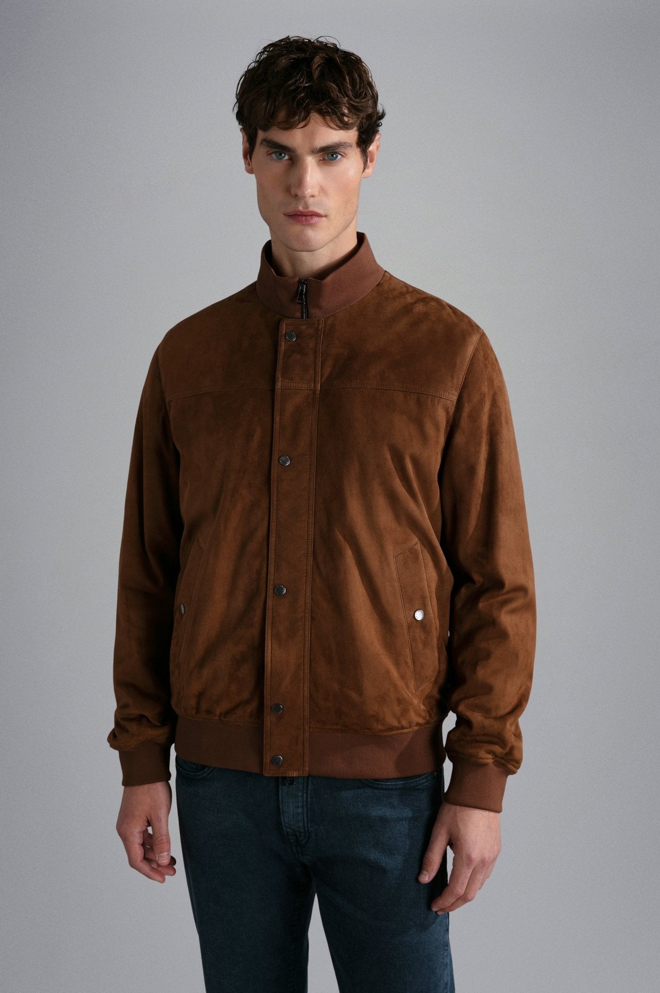 PAUL & SHARK Aqua Leather Suede Bomber RUST REG - Henry BucksCasual Jackets64SS240004 - RUST - R - M