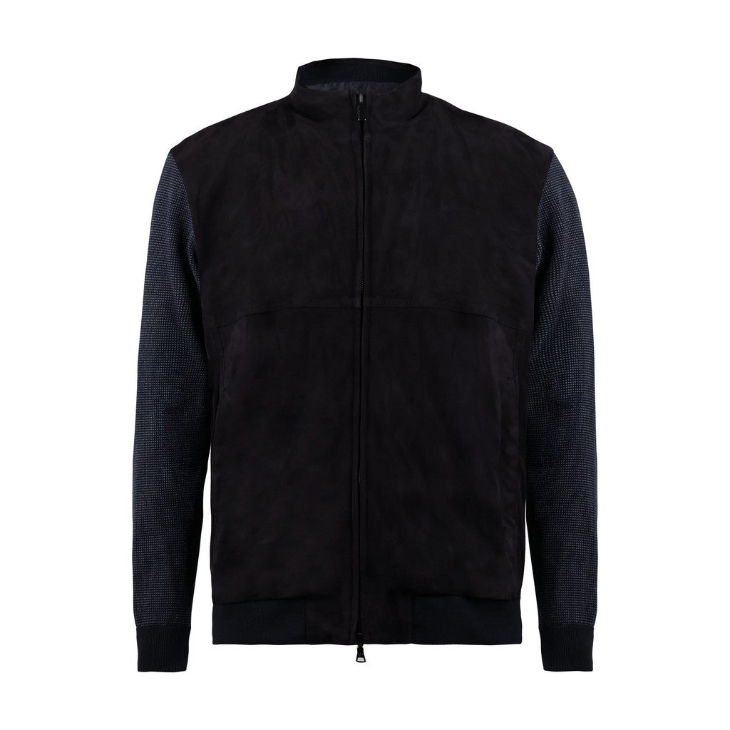 PAUL & SHARK Aqualeather Suede Cashmere Front Zip Sweater NAVY - Henry Bucks