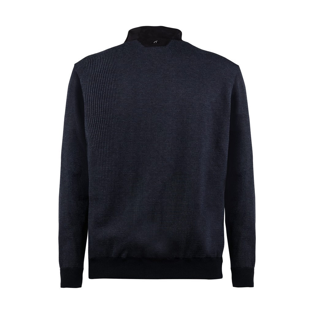 PAUL & SHARK Aqualeather Suede Cashmere Front Zip Sweater NAVY - Henry Bucks