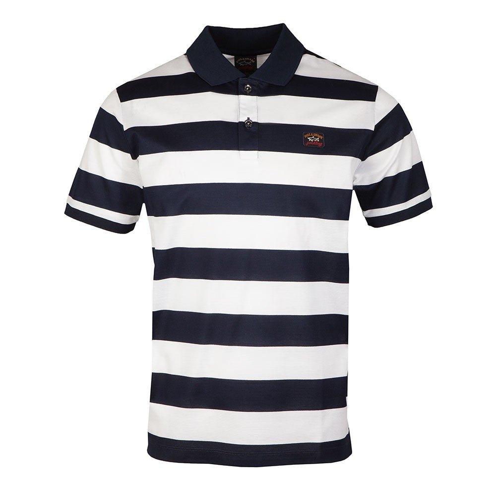 PAUL & SHARK Block Stripe Polo NAVY/WHITE - Henry Bucks